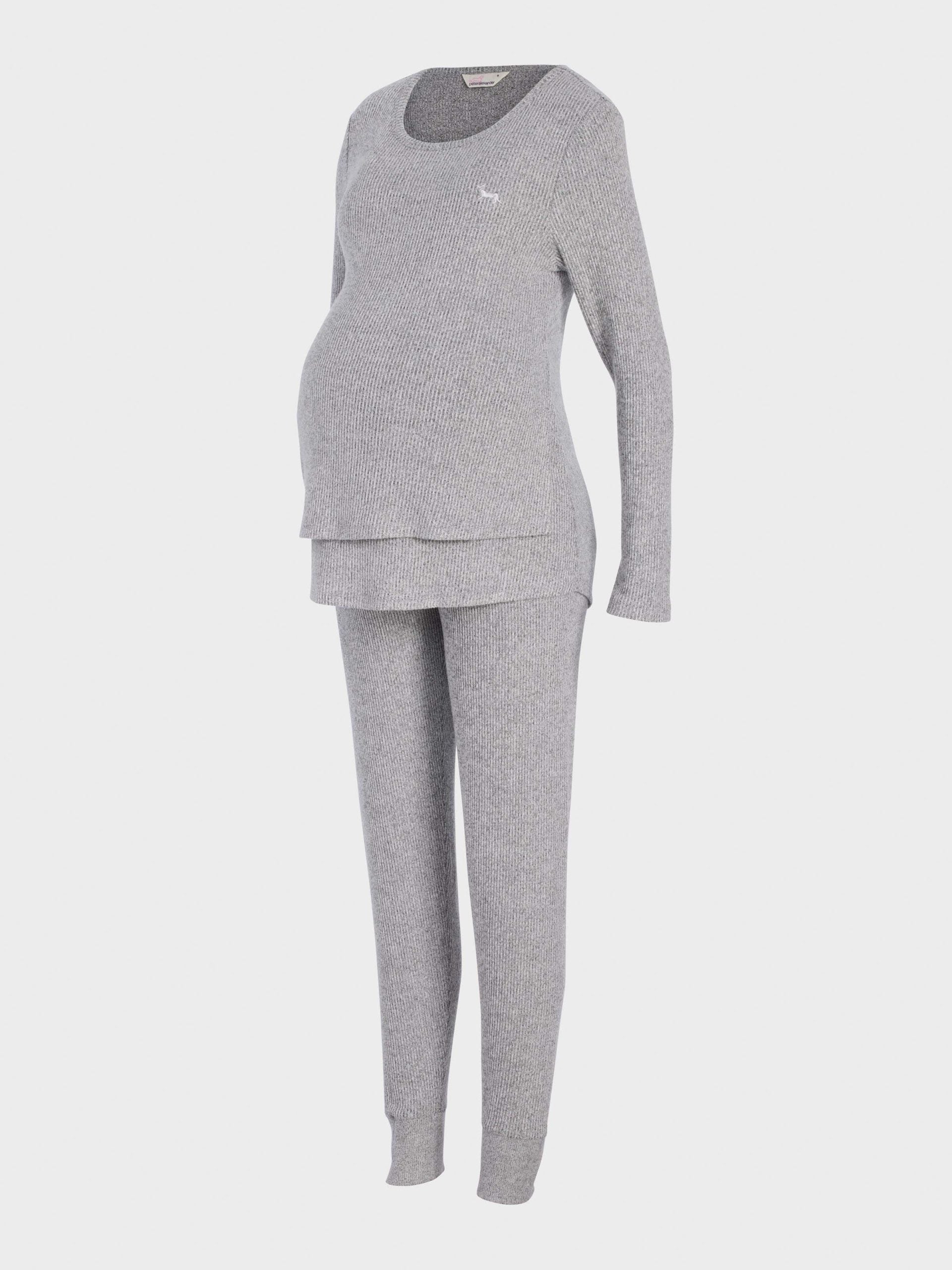 Maternity Grey Rib Long Sleeve Pj Set grey image 3
