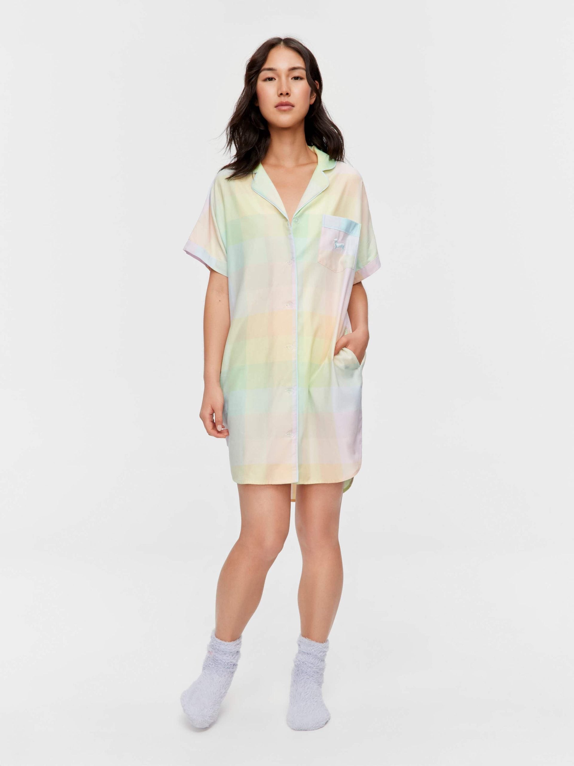 Rainbow Check Nightshirt multi image 1