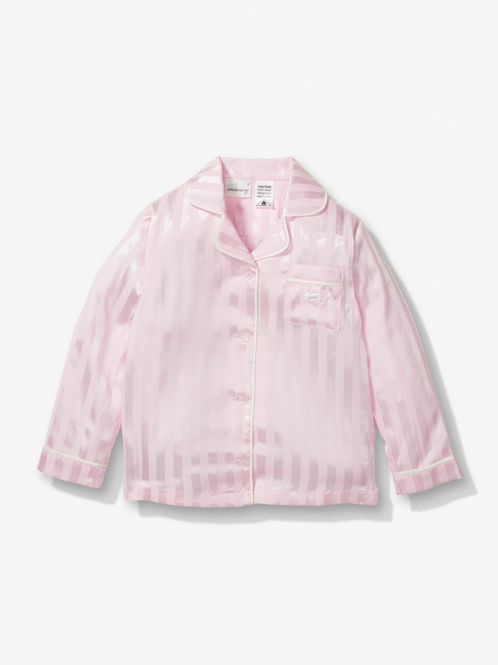 Girls Pink Stripe Satin Pj Set pink image 4