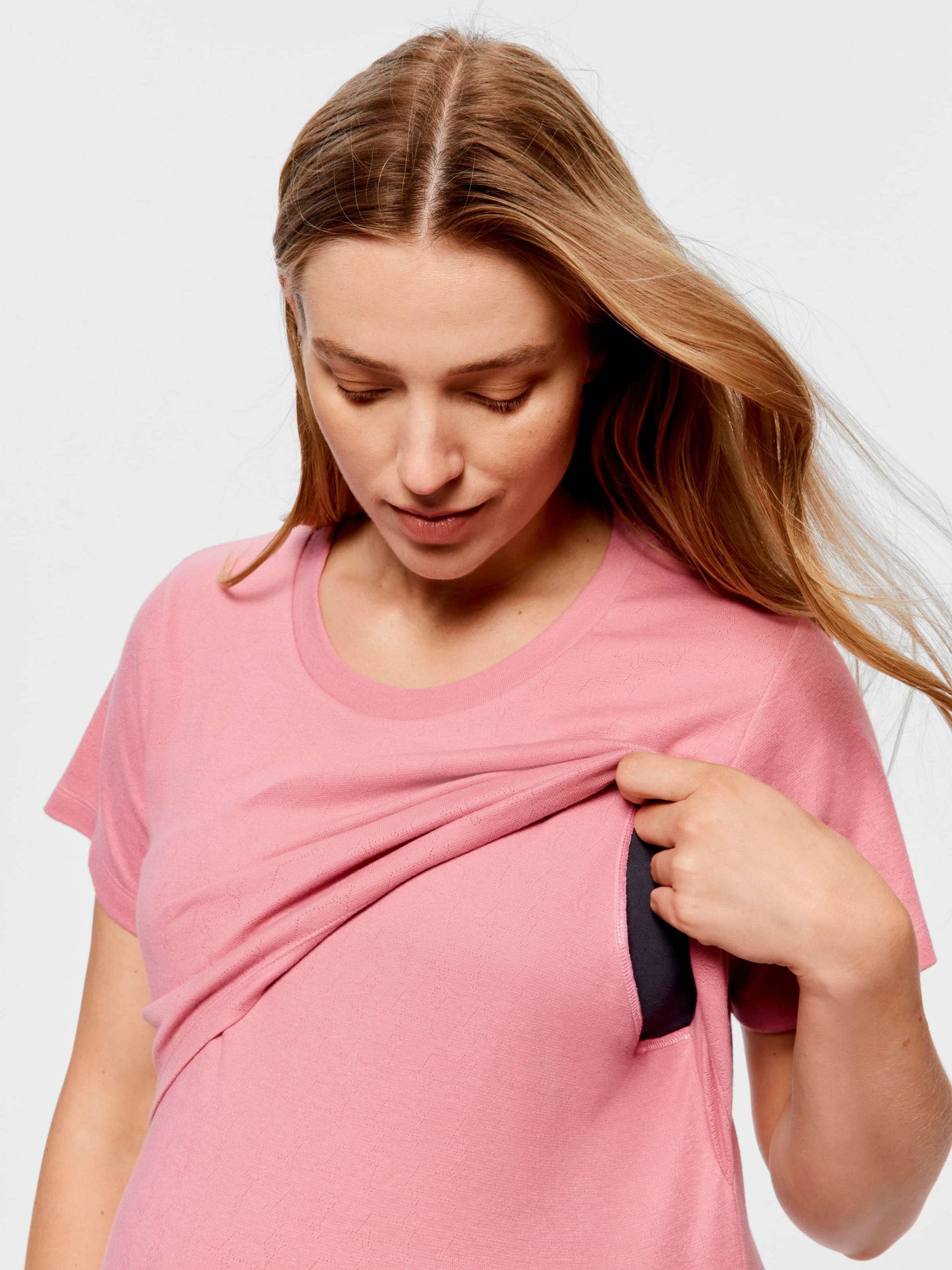 Maternity Pointelle Short Sleeve Nightie rose image 2