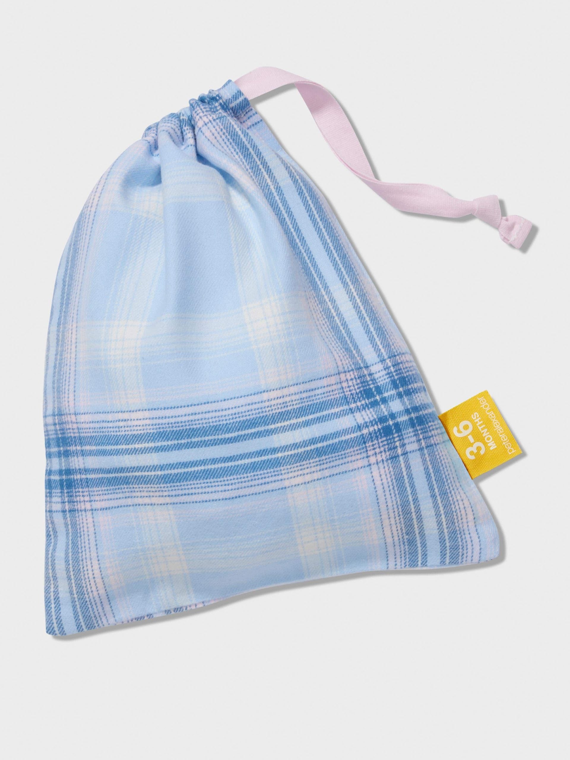 Baby Blue Check Long Classic Pj Set multi image 3