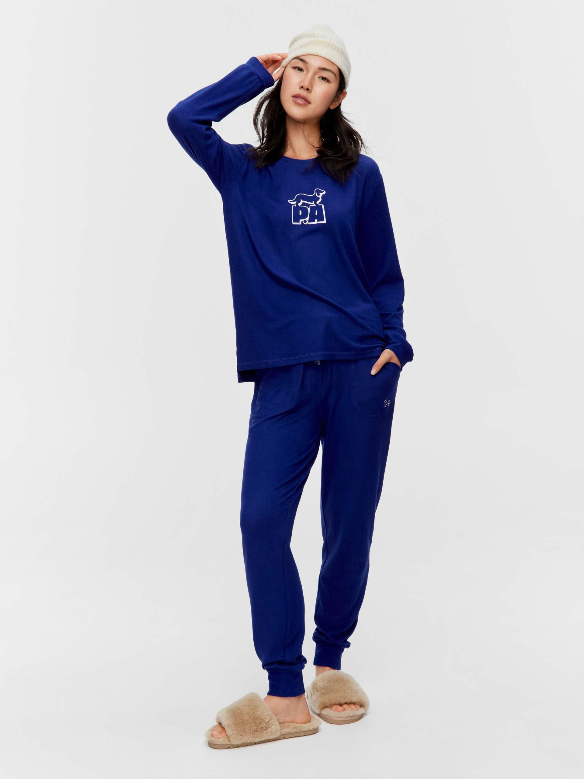 Navy Plush Block Logo Sweater navy image 2