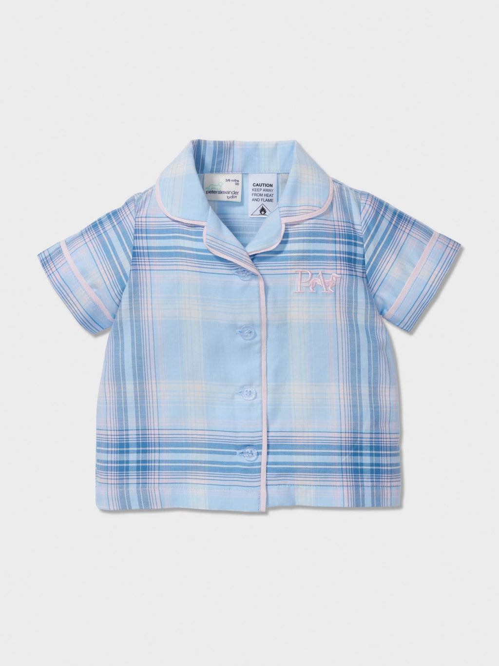 Baby Blue Check Classic Shortie Pj Set multi image 2
