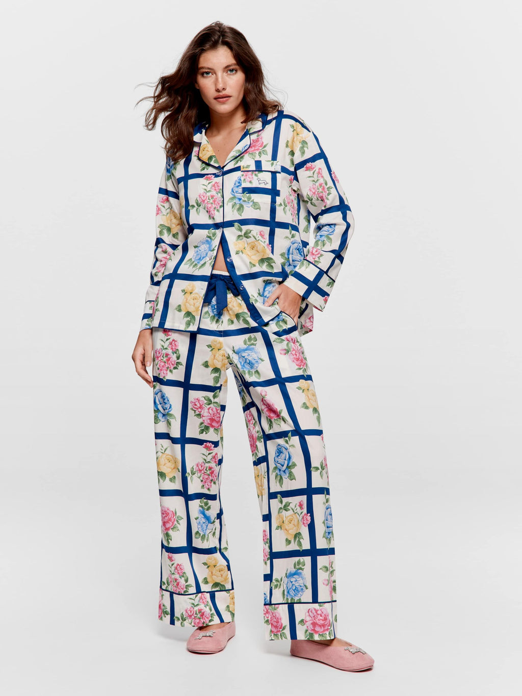 Botanical Tile Soft Cotton Long Pj Set multi image 2