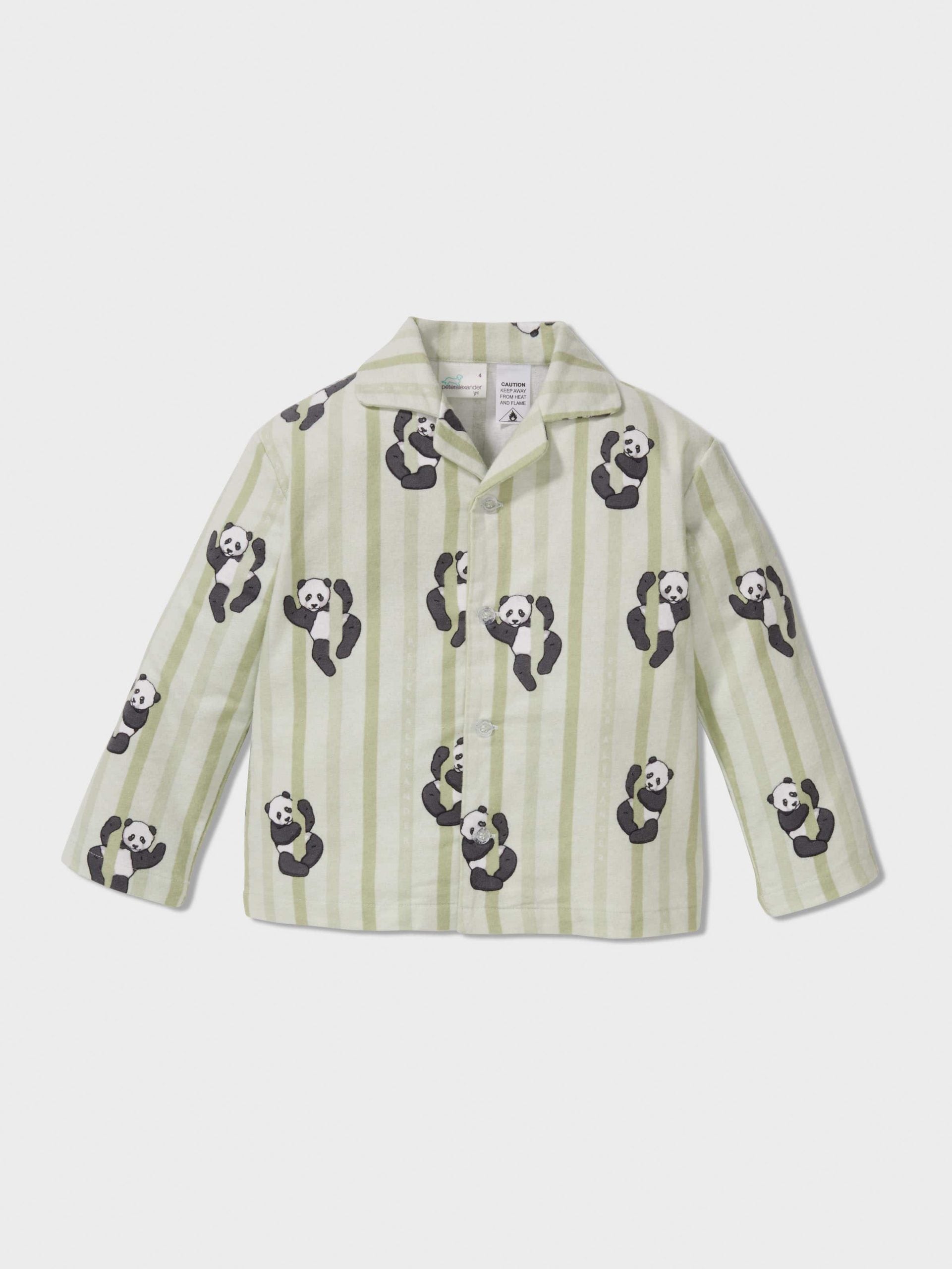 Jnr Boys Green Panda Classic Pj Set multi image 2
