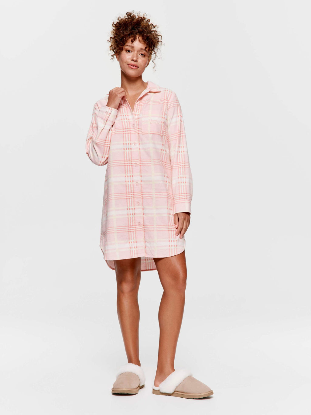 Pink Check Flannelette Nightshirt multi image 0