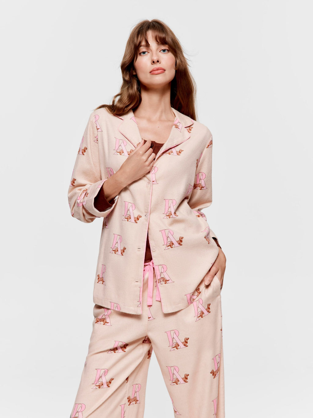 Penny Monogram Bamboo Flannelette Classic Pj Set multi image 3
