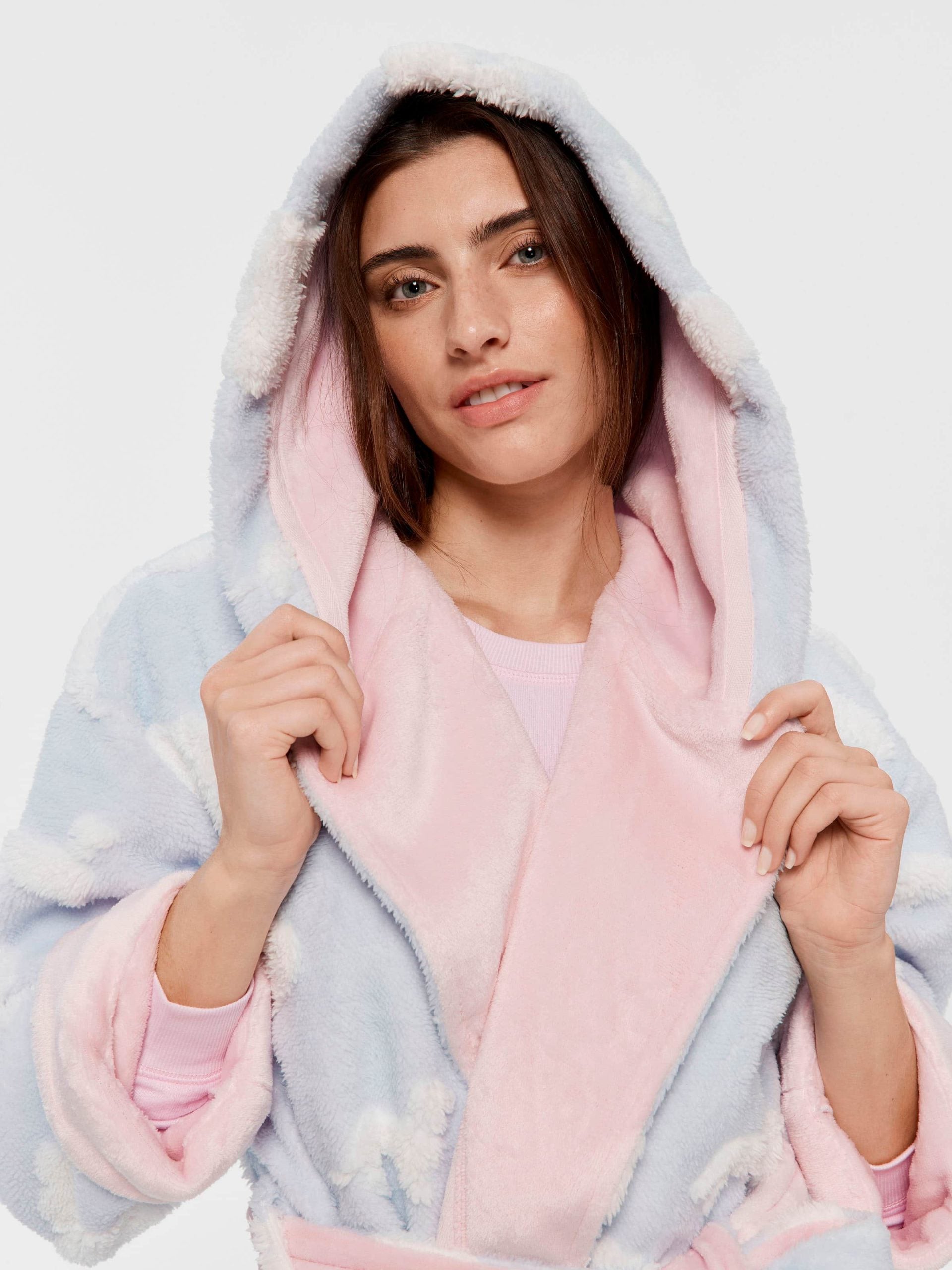 Fluffy Cloud Hooded Gown multi image 1