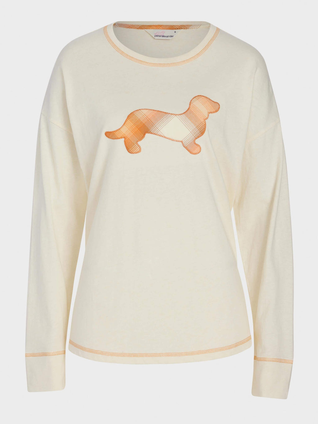 Contrast Penny Oversized Long Sleeve Top Oatmeal image 3