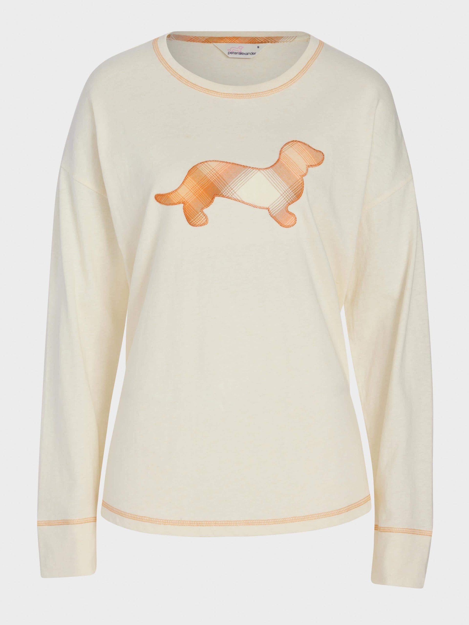 Contrast Penny Oversized Long Sleeve Top Oatmeal image 3