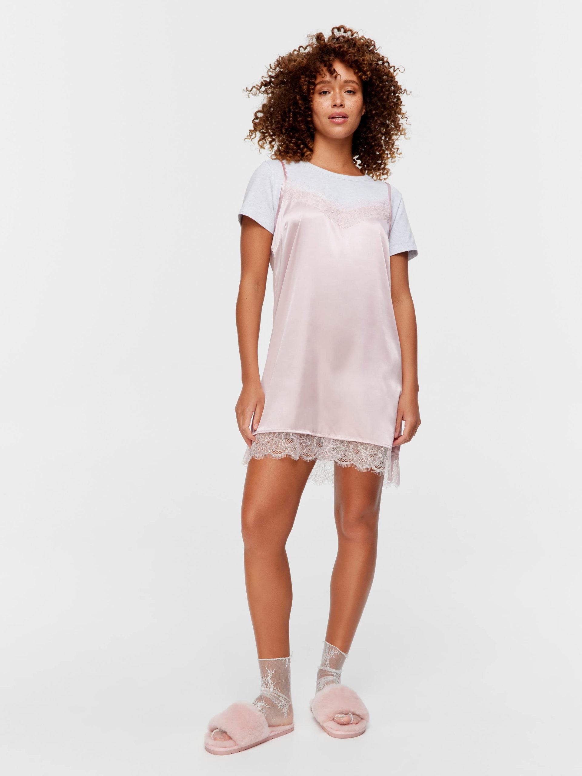 T-Shirt Satin Slip Nightie Multi image 0