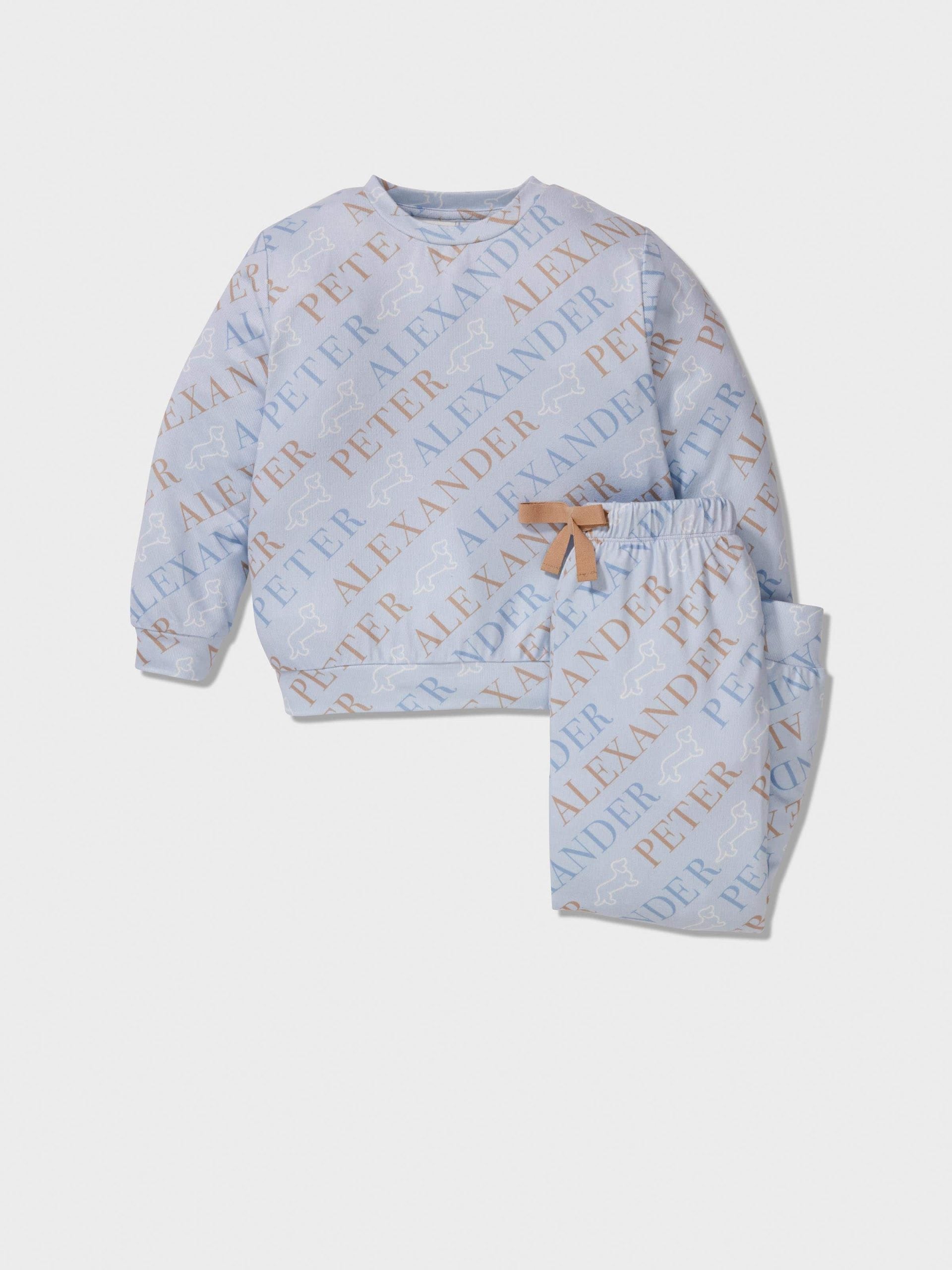 Jnr Boys Heritage Logo Pj Set dustyblue image 0