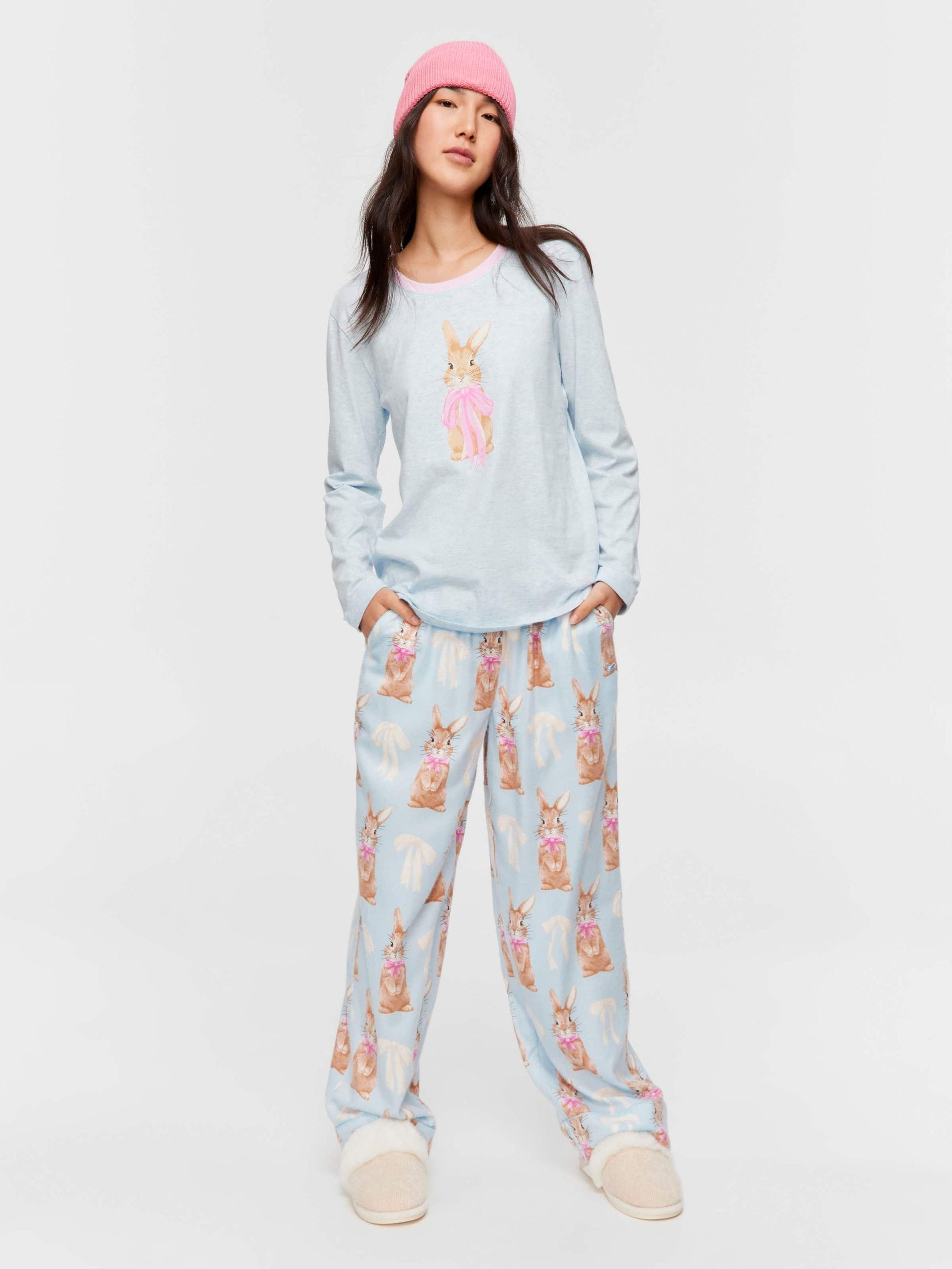 Bow Bunny Long Sleeve Top paleblue image 1