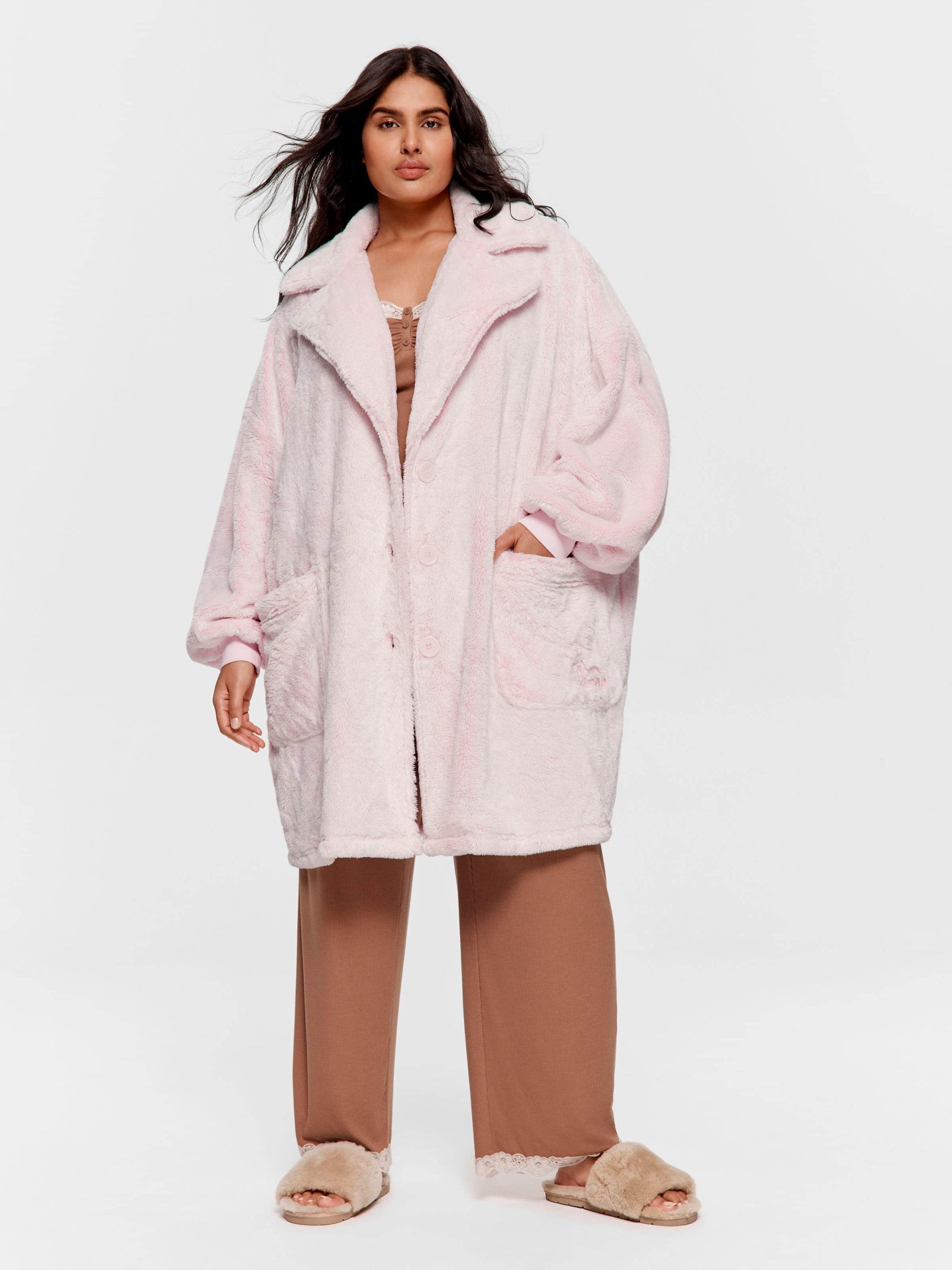 P.A. Plus Oversized Fluffy Pink Gown Pink image 0