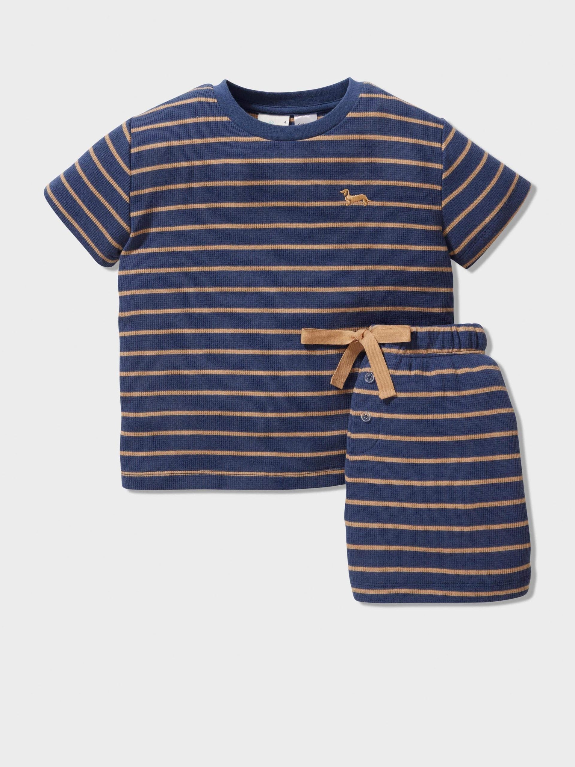 Jnr Boys Waffle Short Pj Set navy image 0
