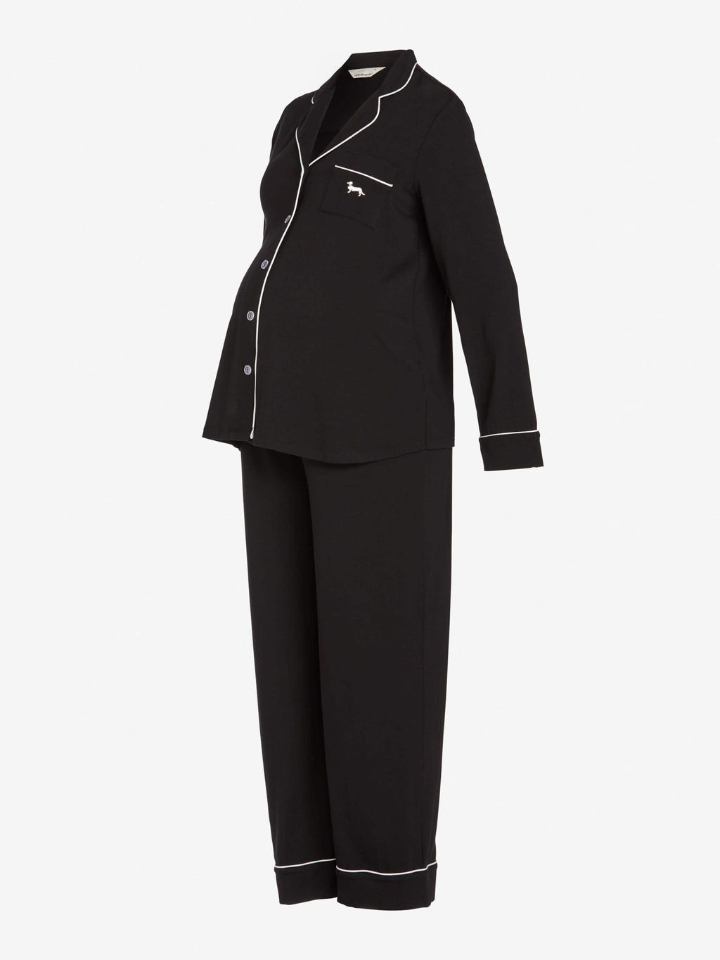 Maternity Black Long Sleeve Pj Set black image 4