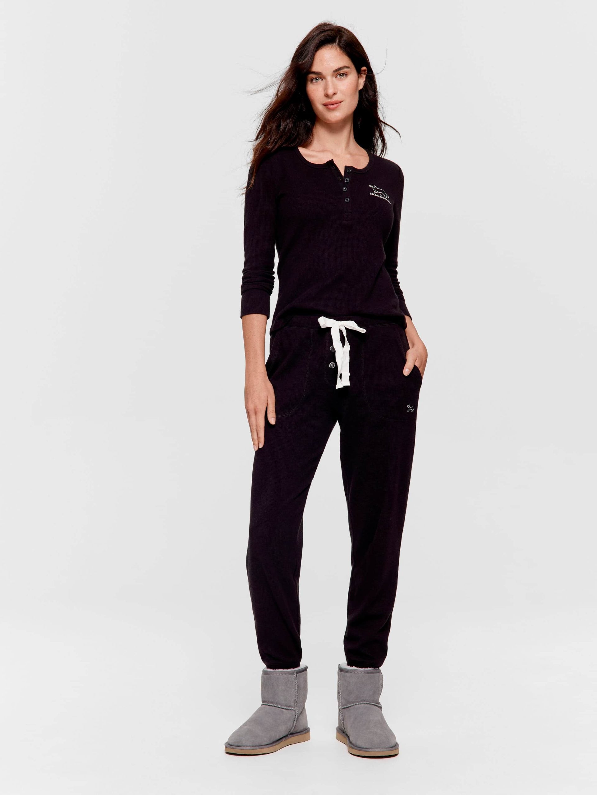 Black Waffle Easy Pj Pant Black image 1