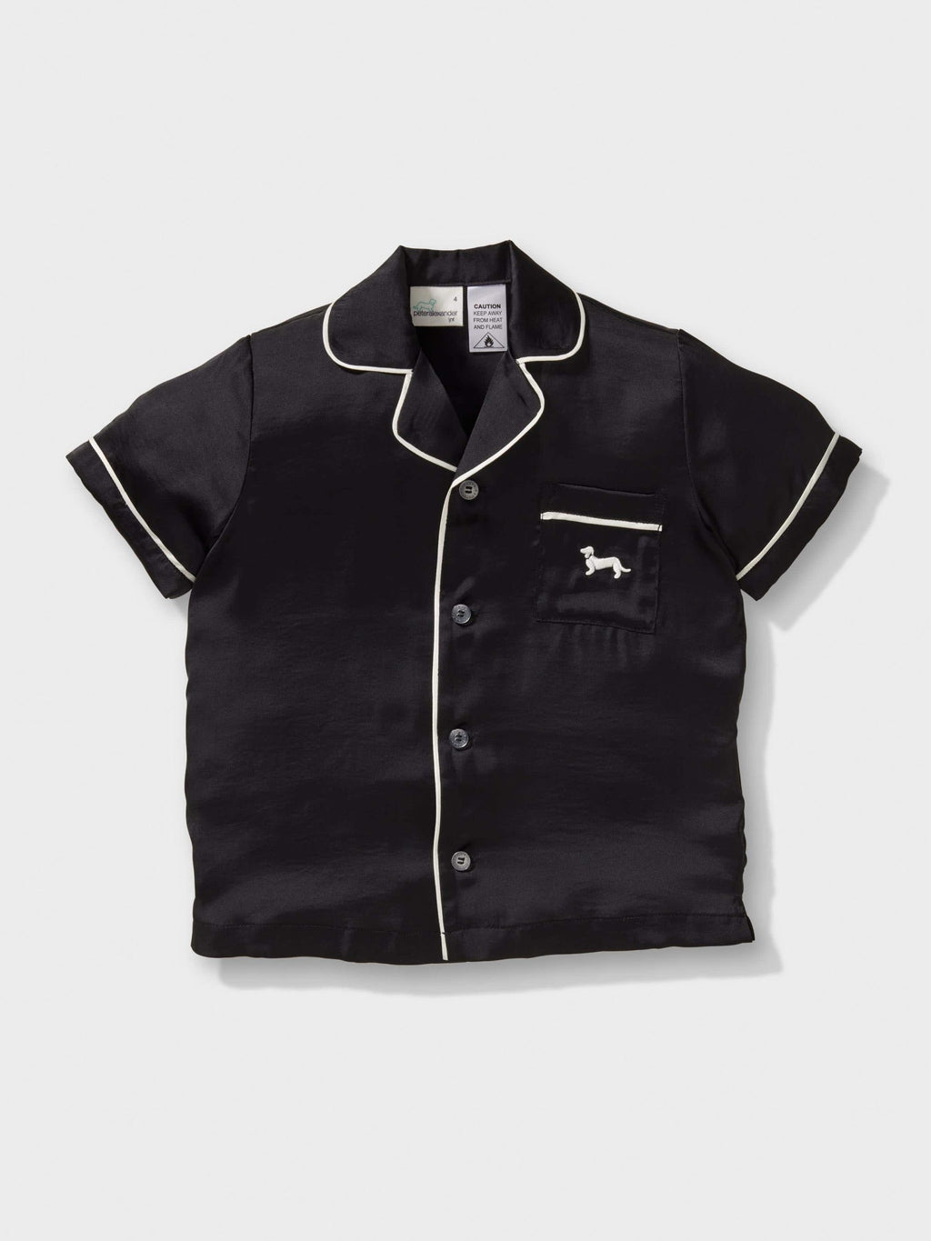 Jnr Kids Black Satin Pj Set black image 4