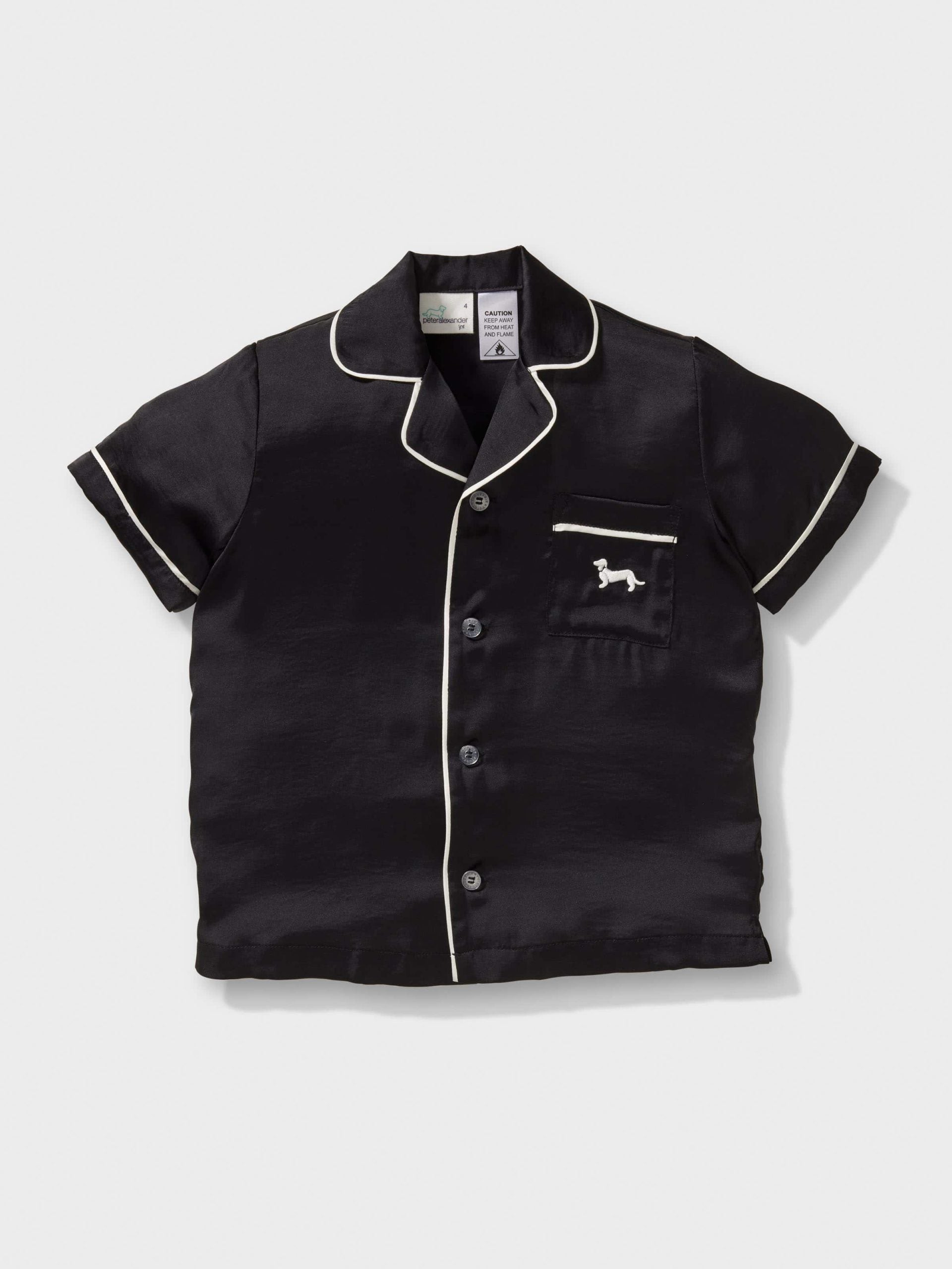 Jnr Kids Black Satin Pj Set black image 4