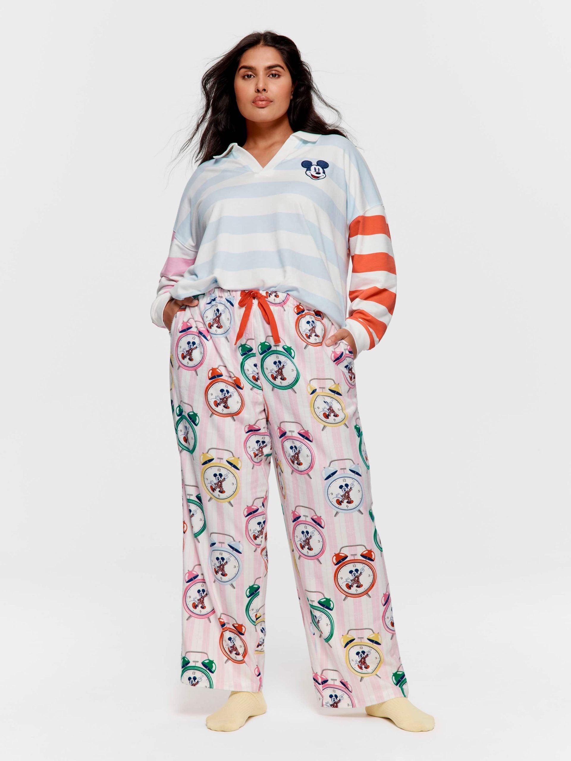 P.A. Plus Mickey Mouse Clocks Bamboo Flannelette Classic Pj Pant Multi image 0