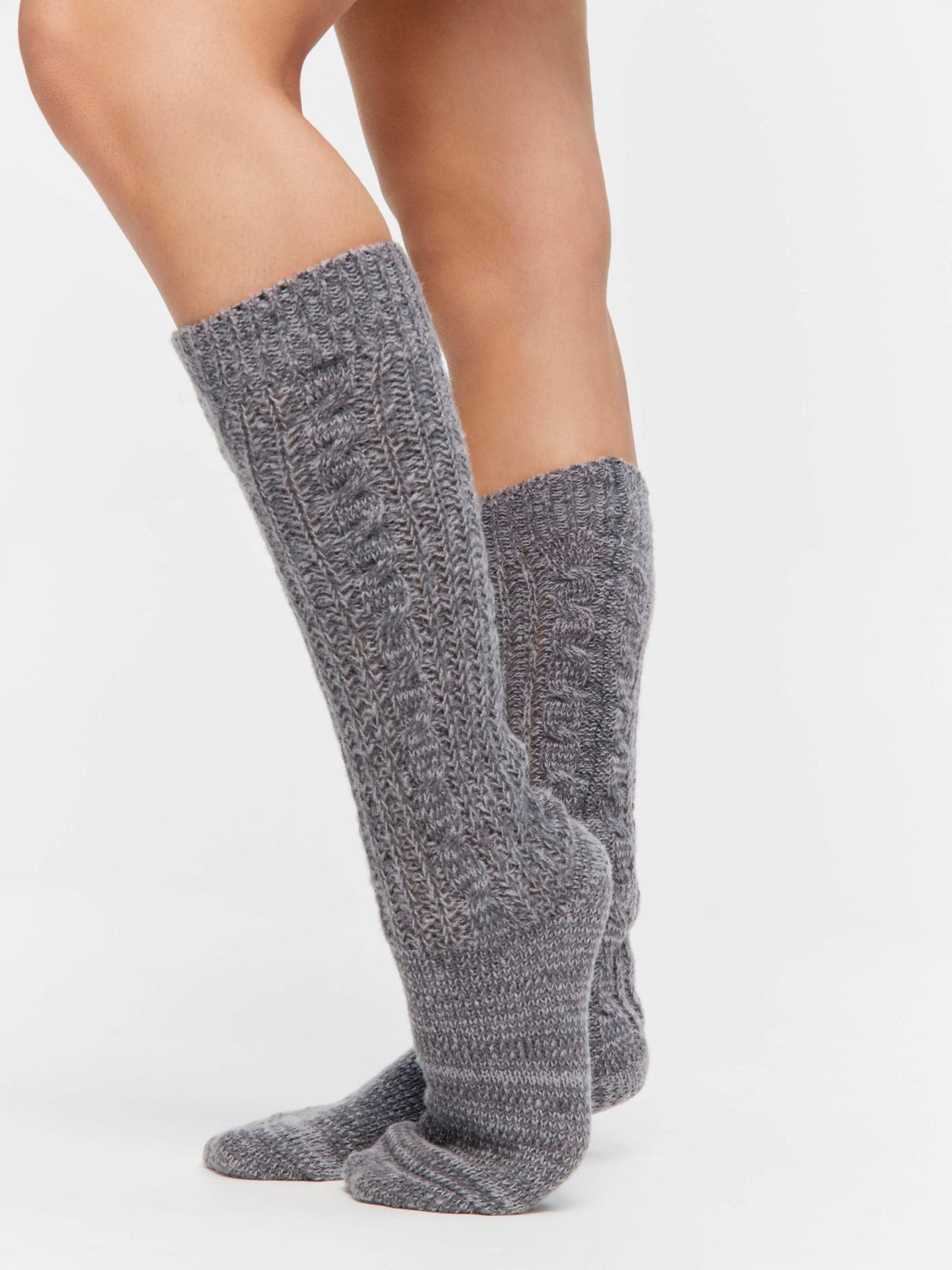 Charcoal Chunky Cable Sock charcoal image 1