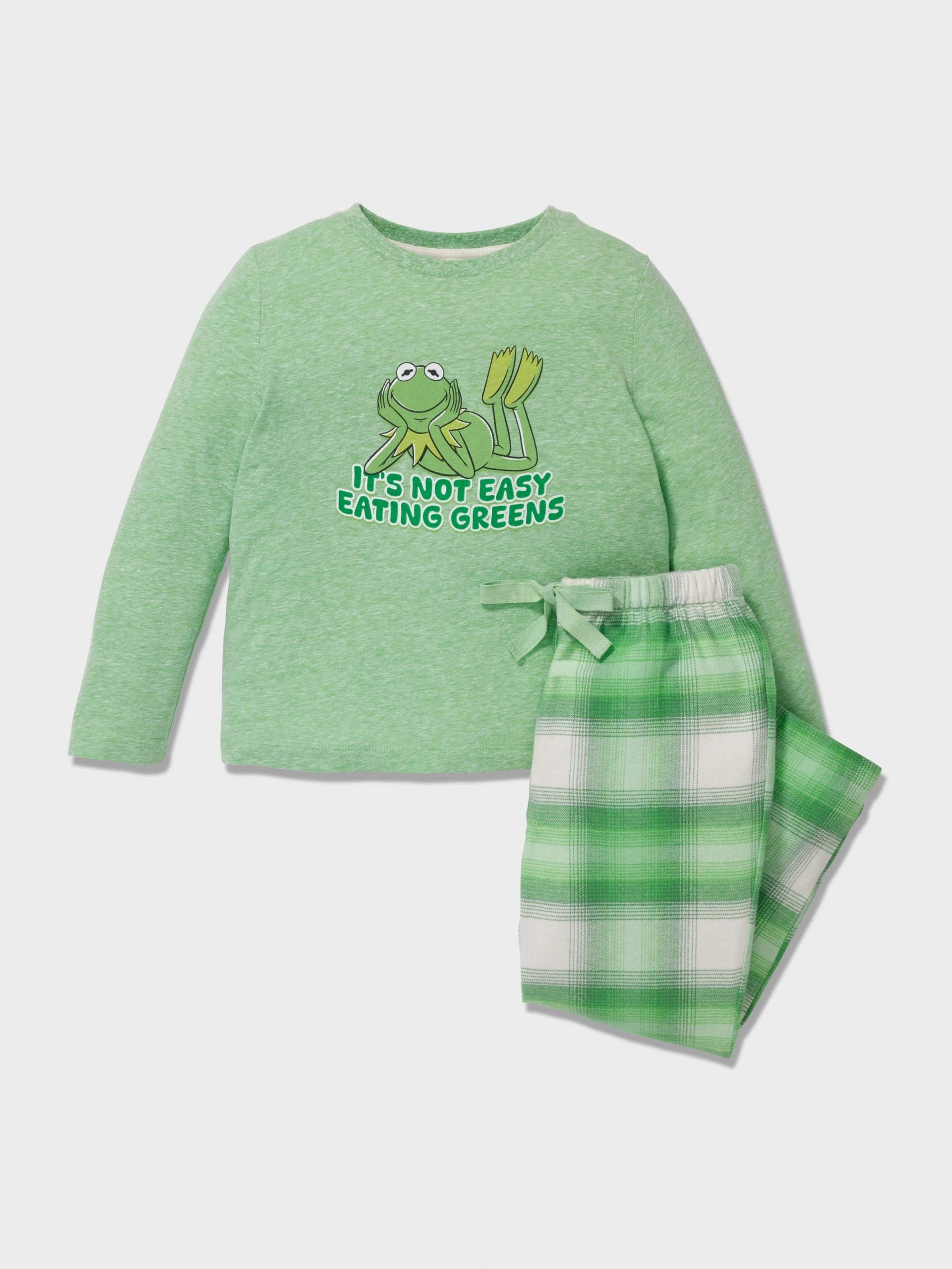 Jnr Boys Kermit Greens Long Pj Set multi image 2