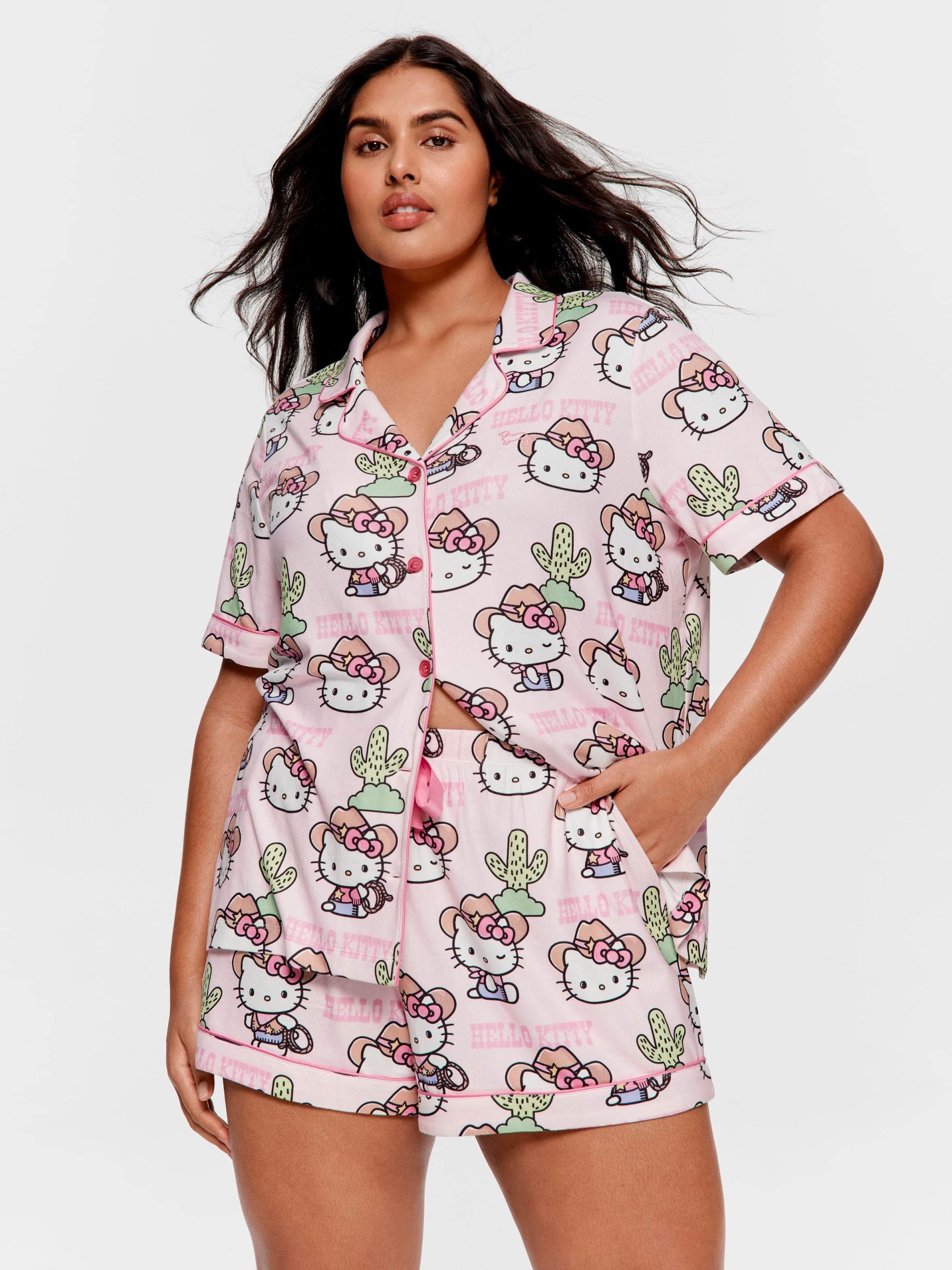 P.A. Plus Howdy Hello Kitty Shortie Pj Set Multi image 1