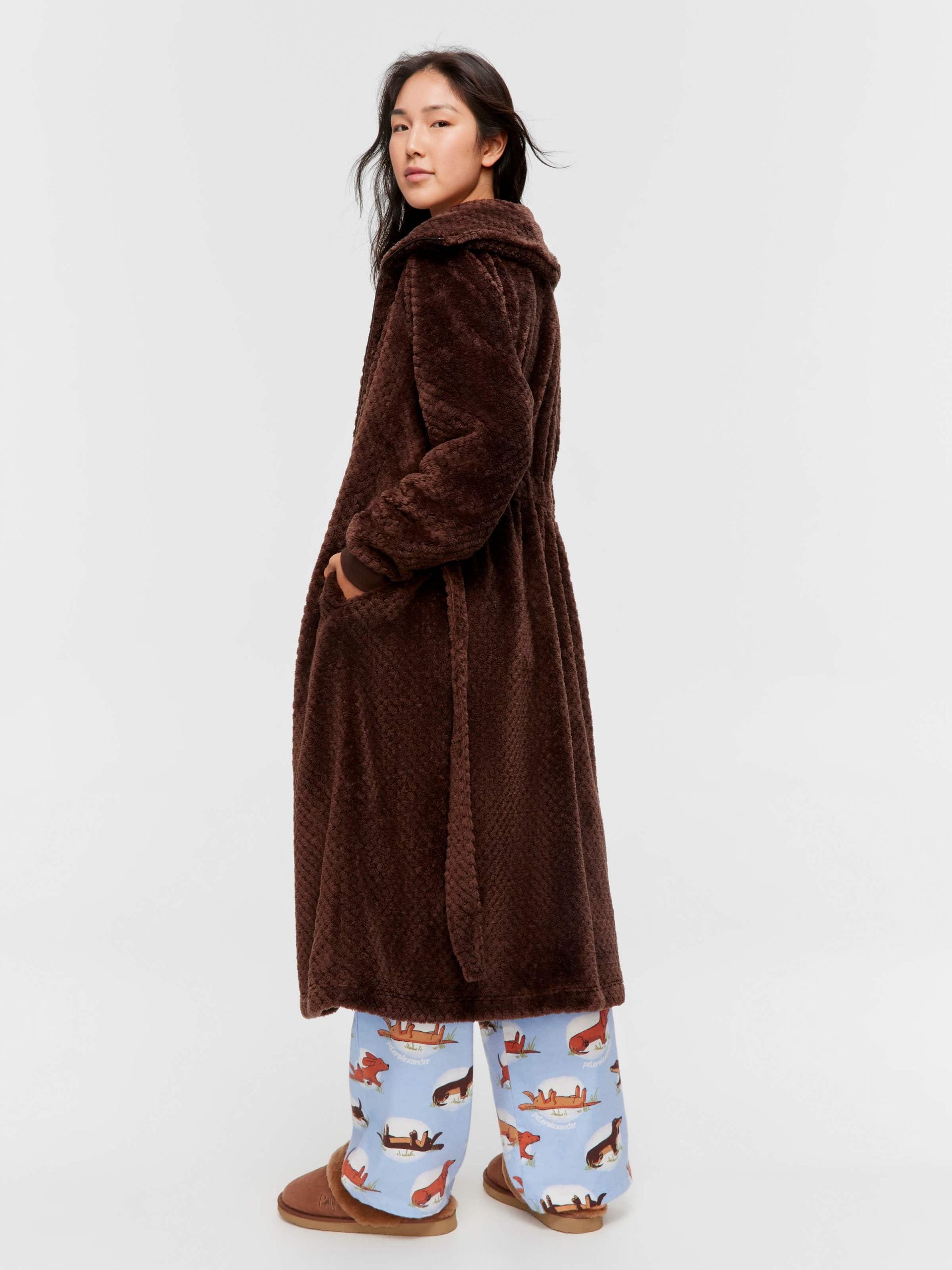 Chocolate Zip Front Fleece Gown chocolate image 1