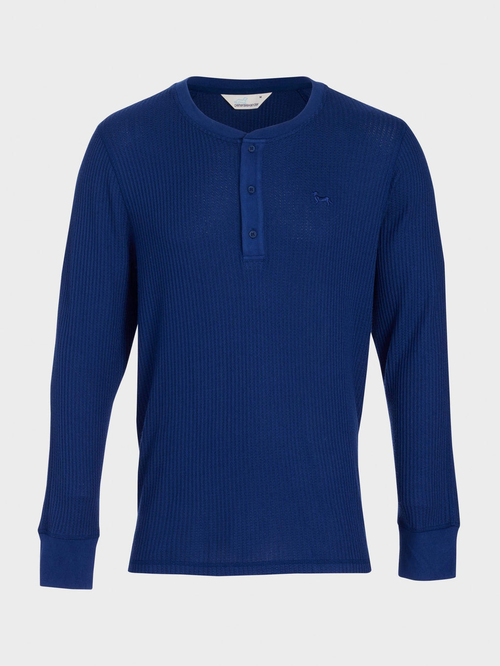 Navy Waffle Henley navy image 3