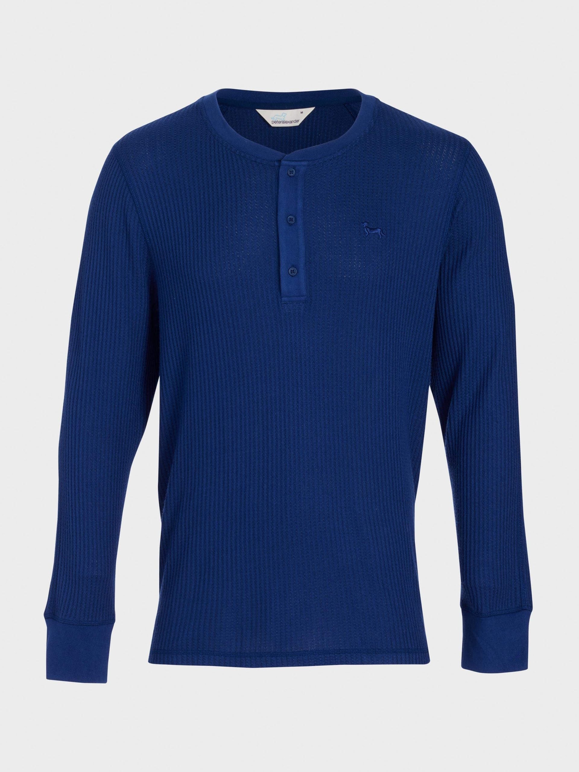 Navy Waffle Henley navy image 3