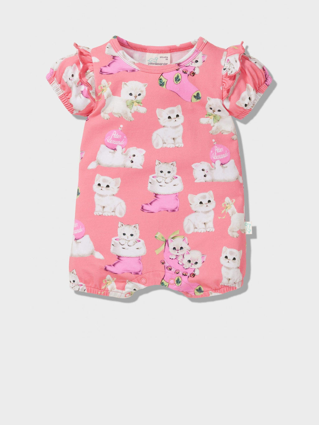 Baby Girl Kitten Romper multi image 2