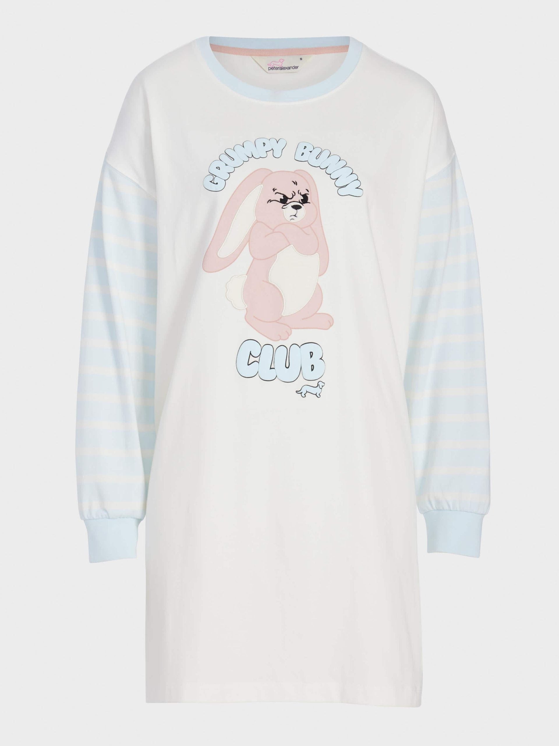 Grumpy Bunny Long Sleeve Sleep Tee cream image 3