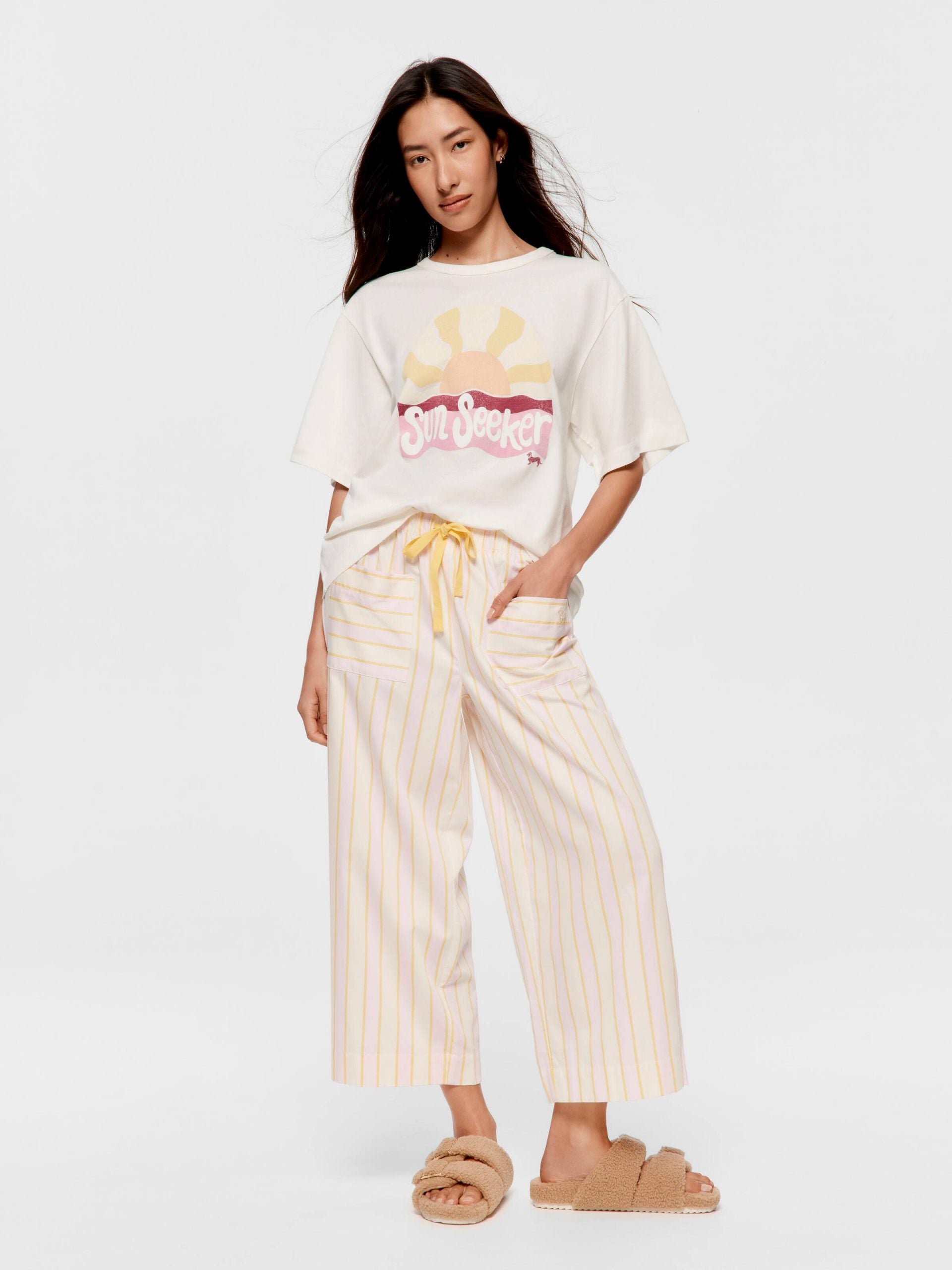 Yellow Stripe 3/4 Pj Pant multi image 0