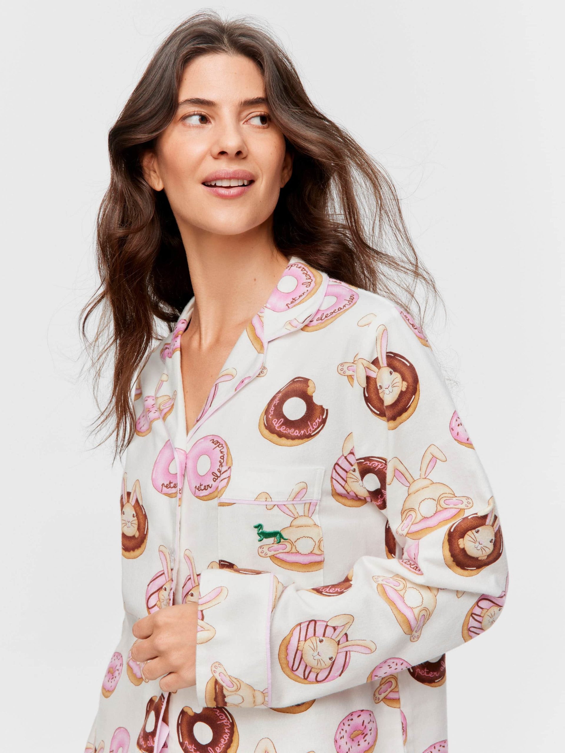 Krispy Kreme Pink Bunnies Bamboo Flannelette Long Pj Set multi image 2