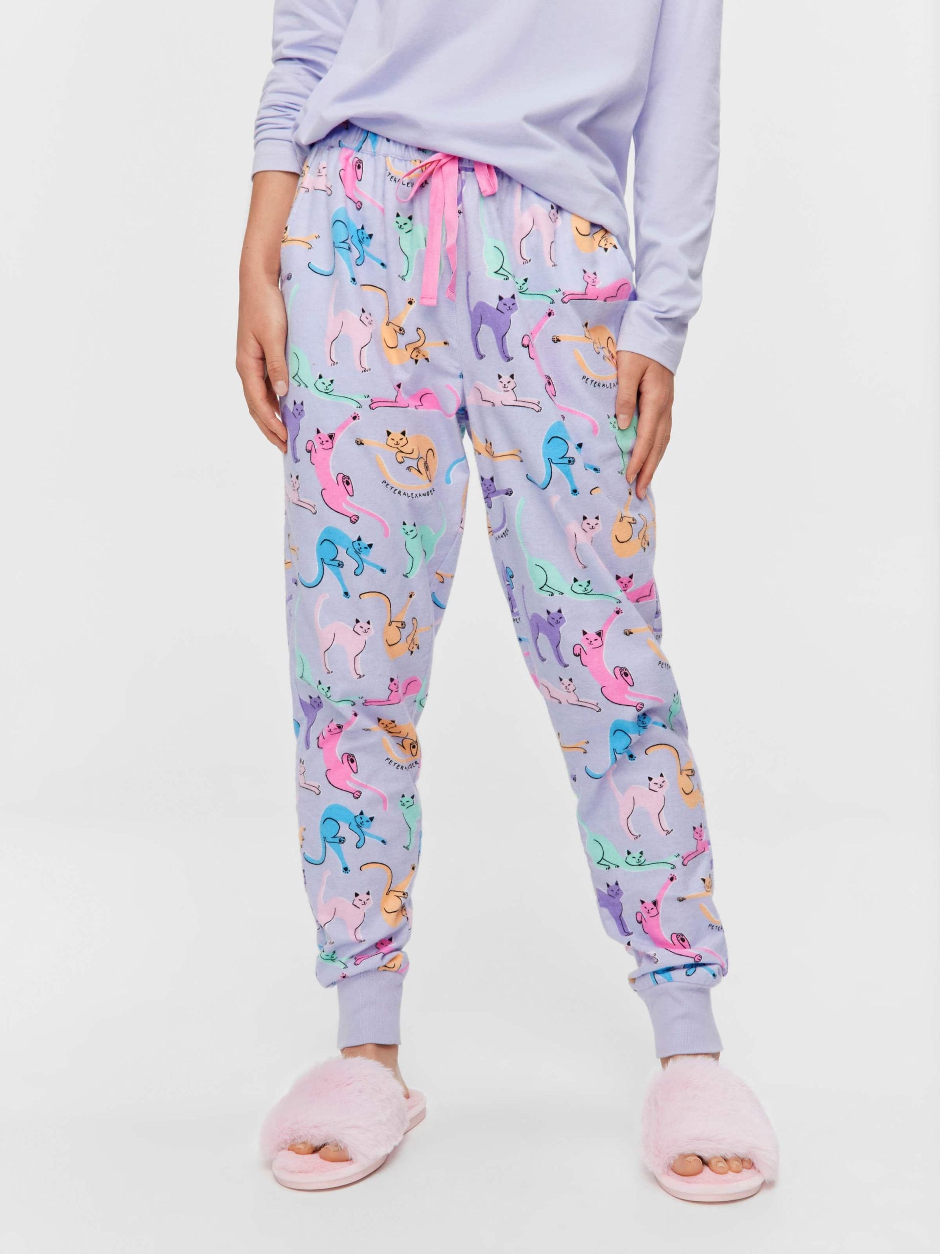 Playful Cats Cuffed Flannelette Pj Pant multi image 2