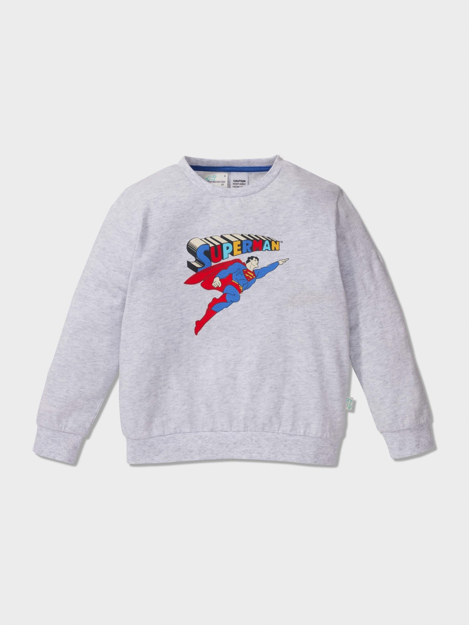 Jnr Boys Superman Comic Long Pj Set Multi image 2