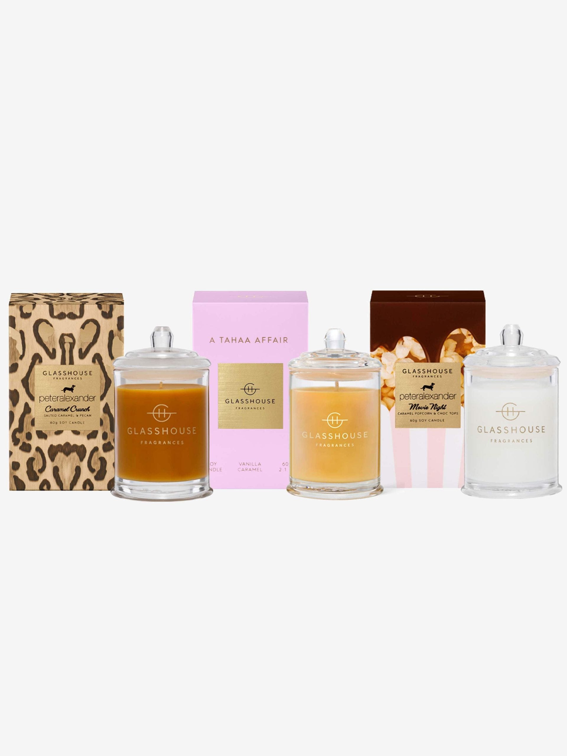 Glasshouse Fragrances Gourmand Trio 3 X 60G Candles assorted image 0
