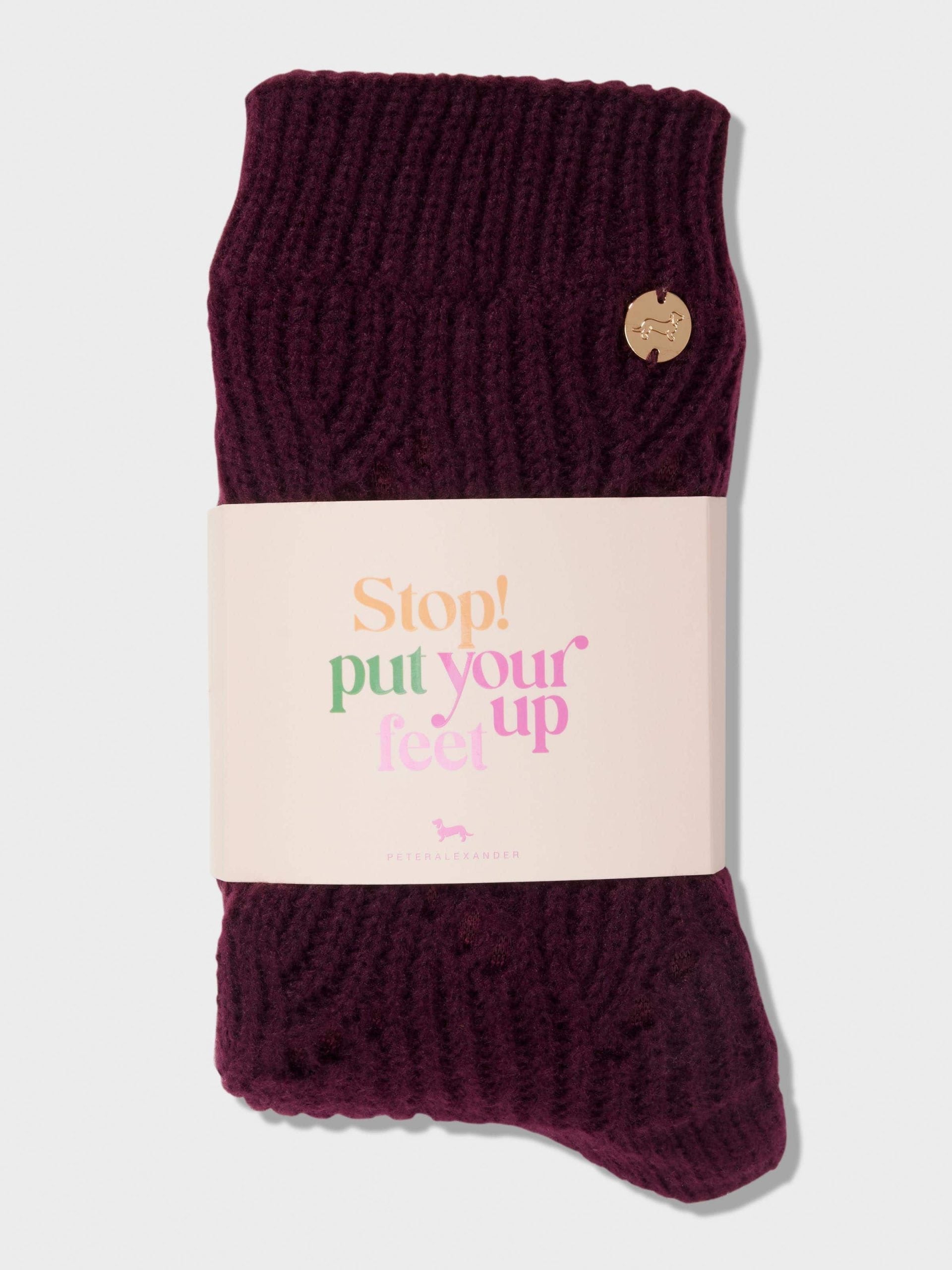 Long Plum Chunky Cable Sock plum image 3