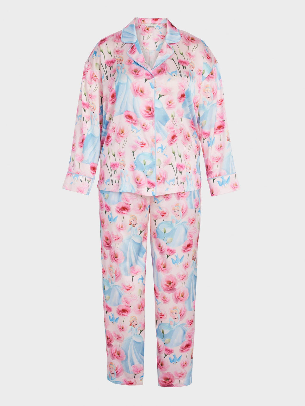 P.A. Plus Disney Cinderella Rose Satin Long Pj Set Multi image 4