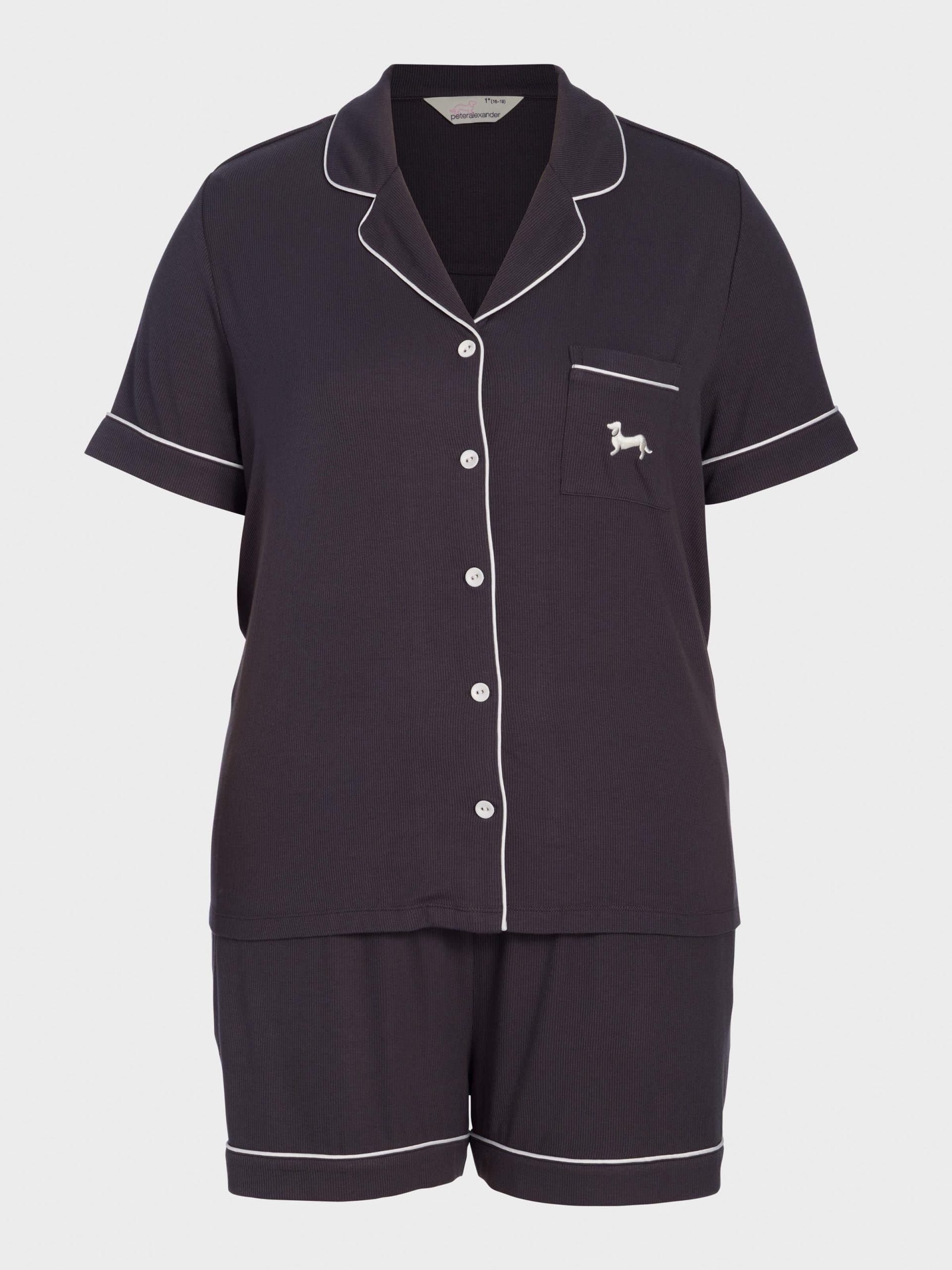 P.A. Plus Charcoal Bamboo Rib Shortie Pj Set Charcoal image 4