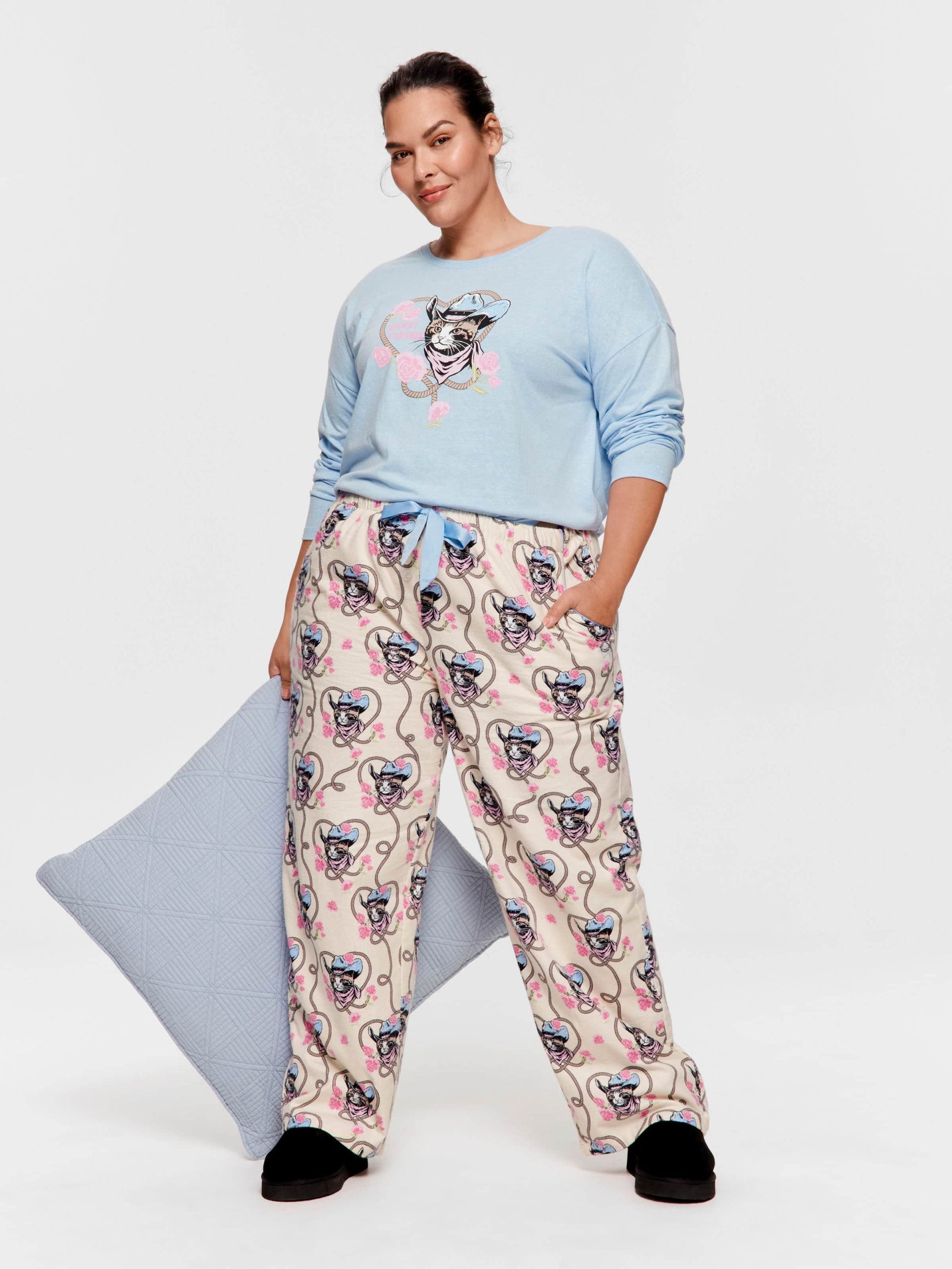P.A. Plus Cowboy Kitty Flannelette Classic Pj Pant Multi image 0