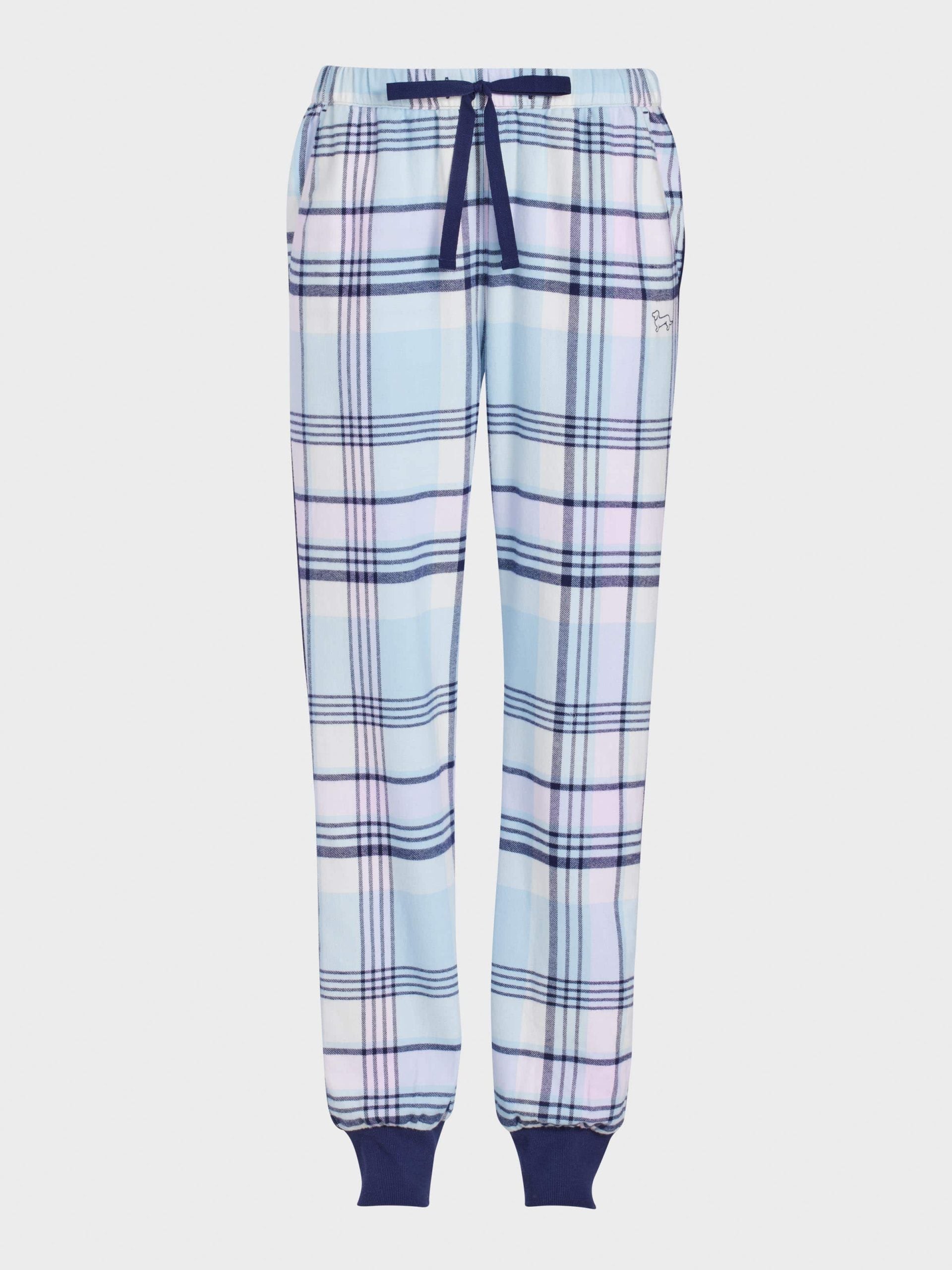 Navy Check Flannelette Cuffed Pj Pant multi image 3