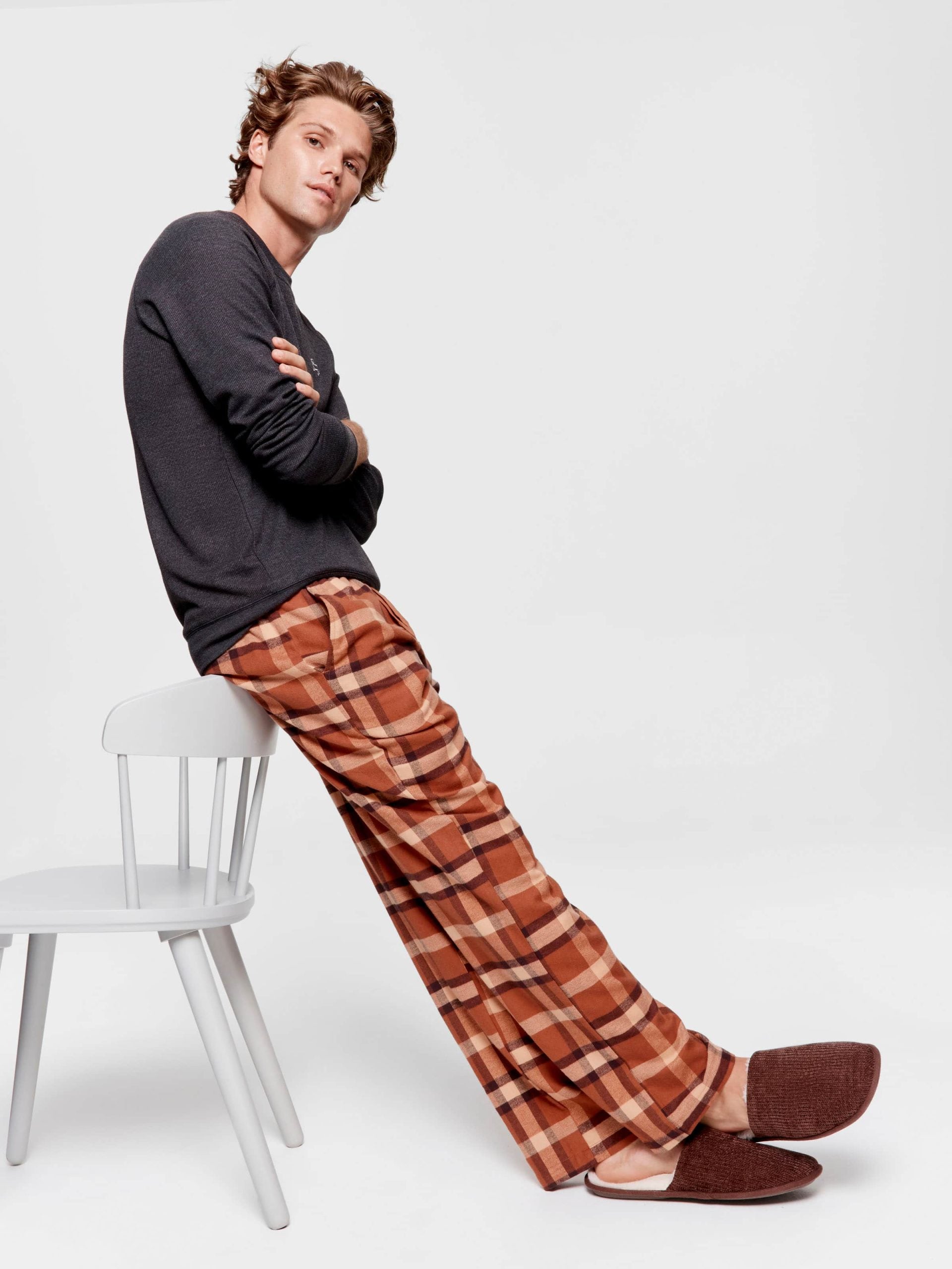Brown Check Flannelette Pj Pant multi image 1