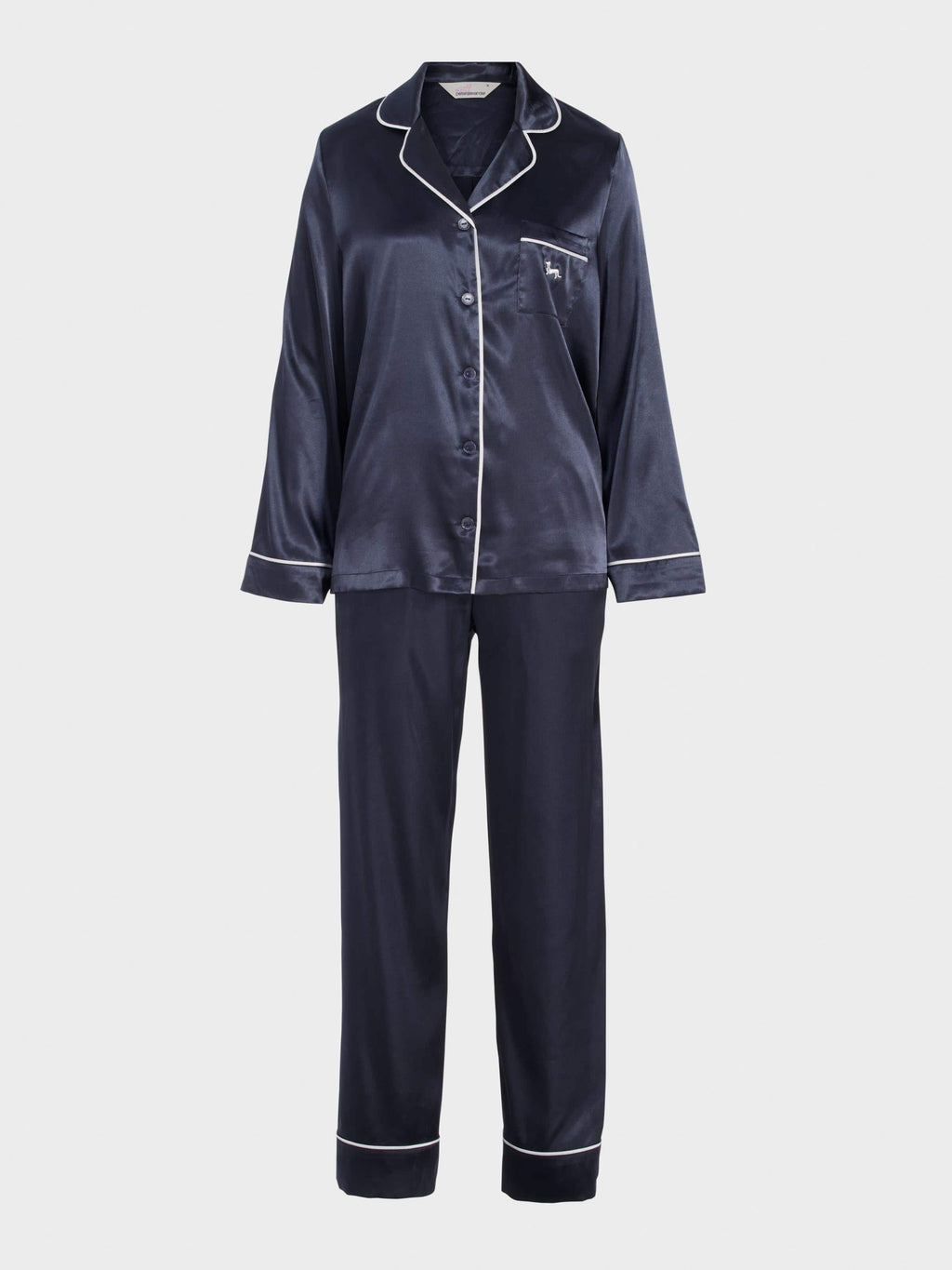 Charcoal Chic Satin Long Sleeve Pj Set charcoal image 4