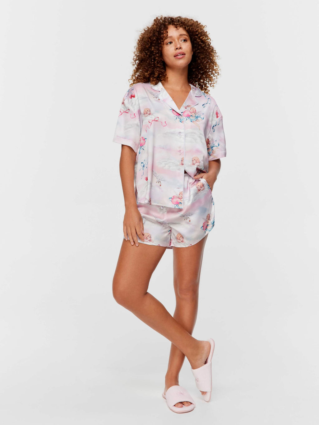 Cherub Satin Shortie Pj Set Multi image 3