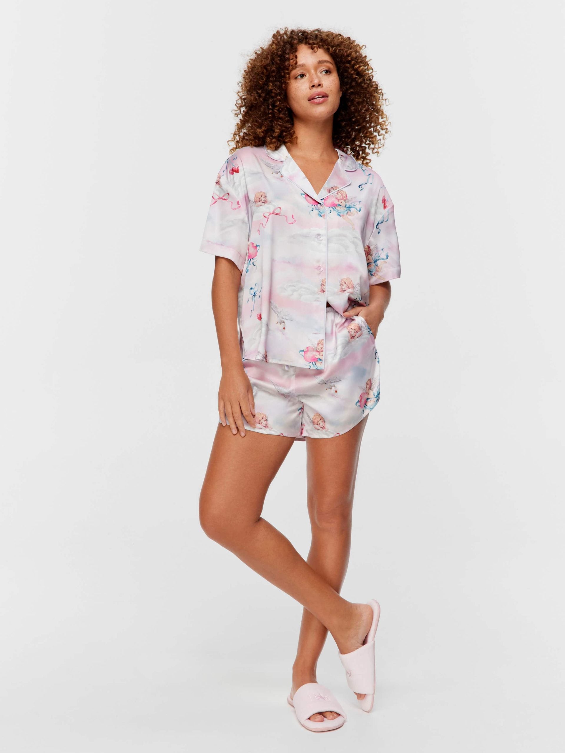 Cherub Satin Shortie Pj Set Multi image 3