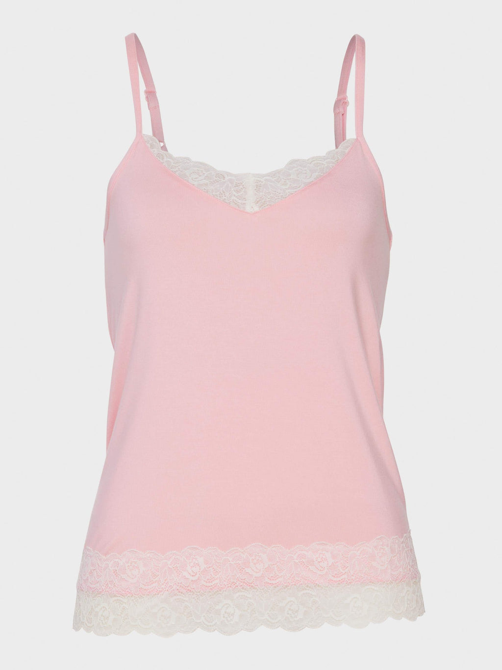 Pink Bamboo Jersey Lace Cami palepink image 3