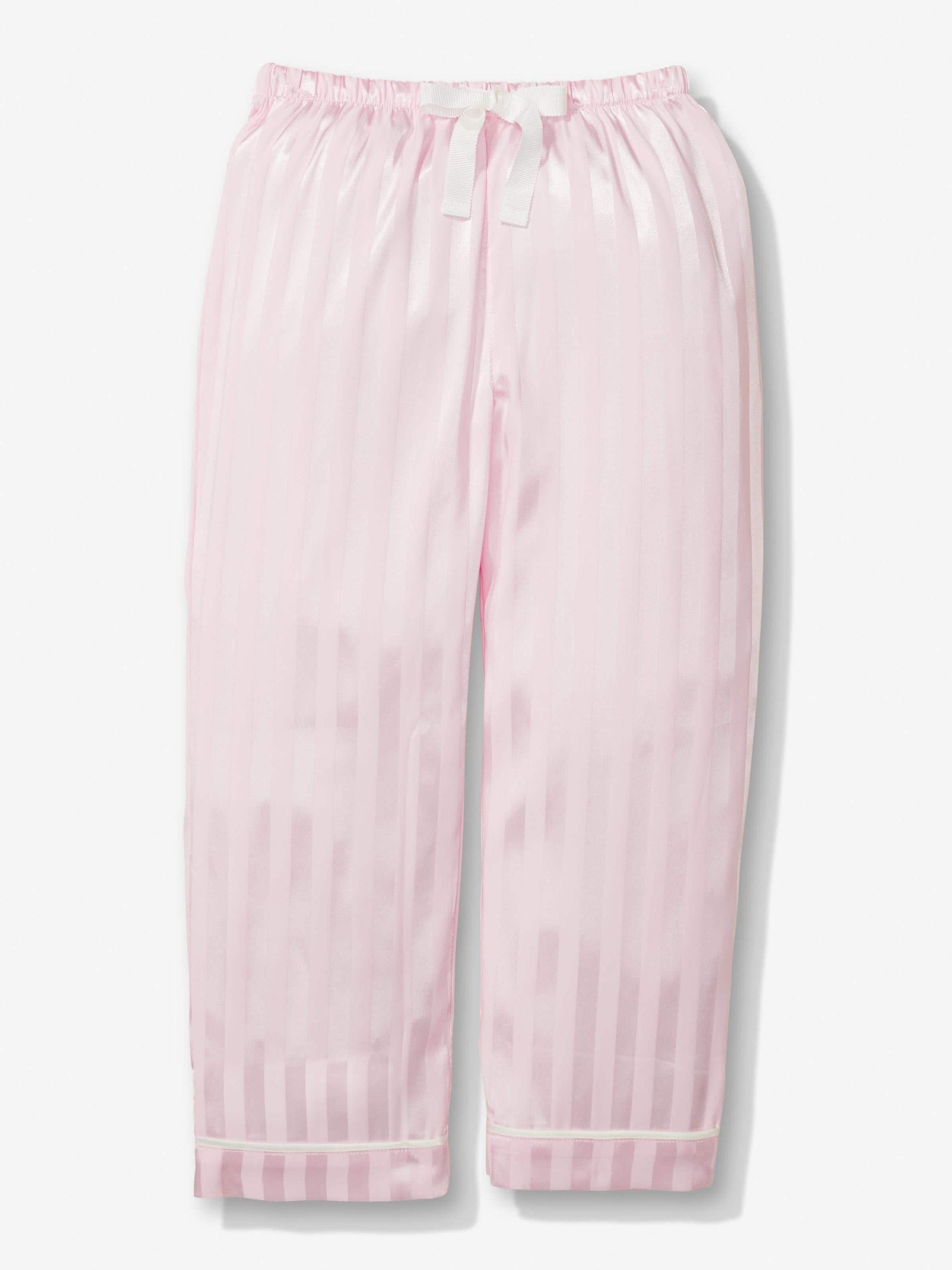 Girls Pink Stripe Satin Pj Set pink image 3