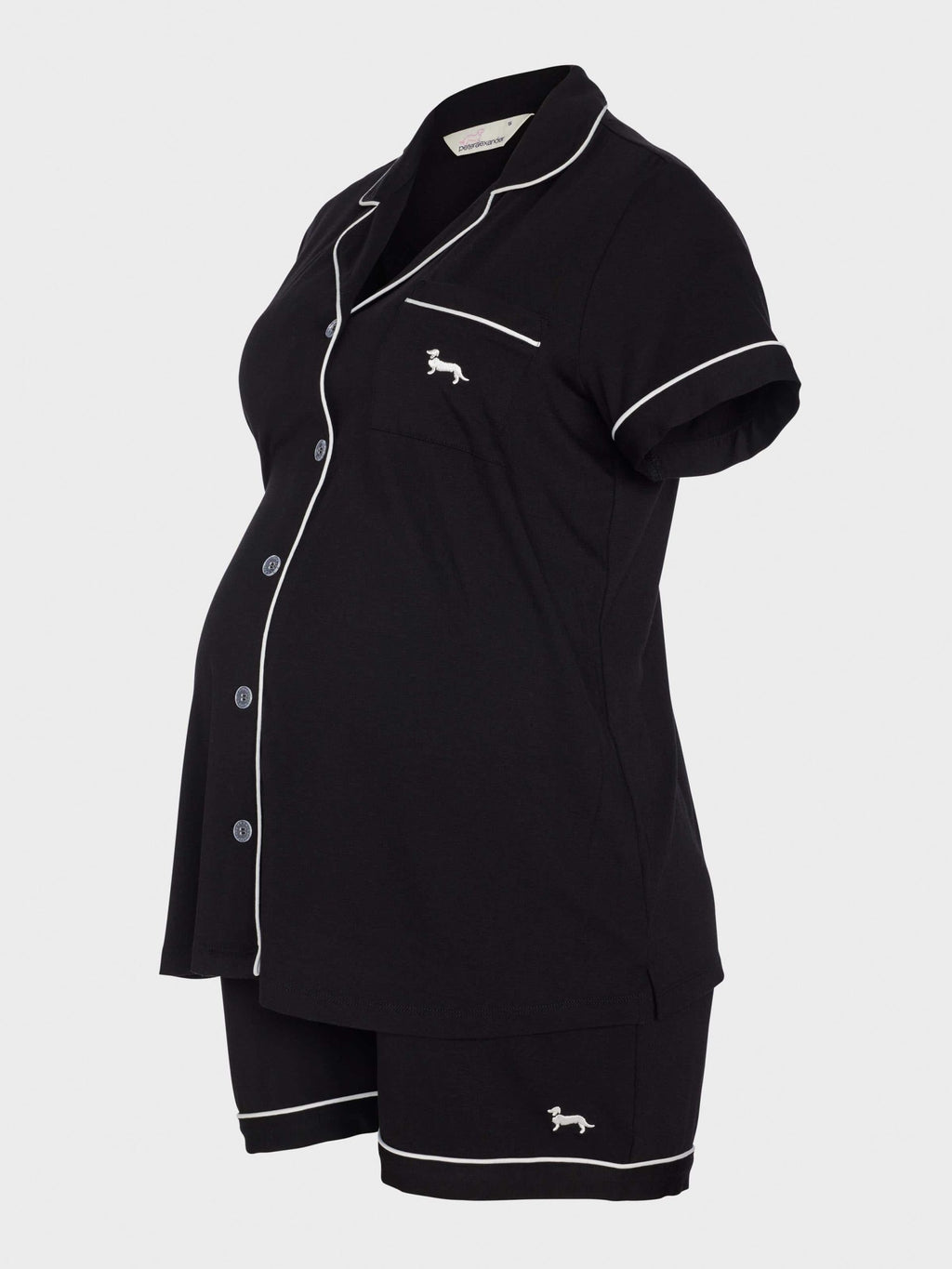Maternity Black Shortie Pj Set black image 4