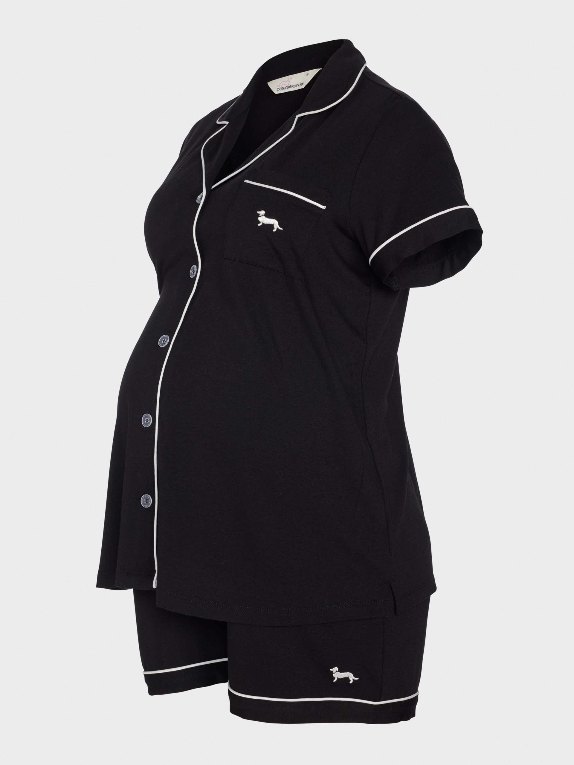 Maternity Black Shortie Pj Set black image 4